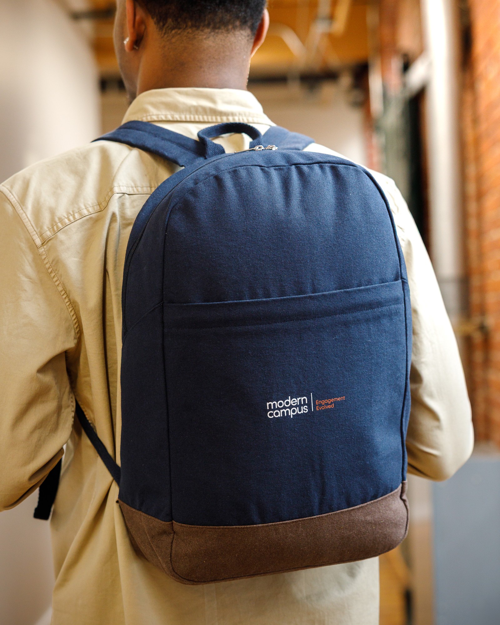 Picture of Ivy Recycled Cotton Laptop Backpack - AWARE - Navy
