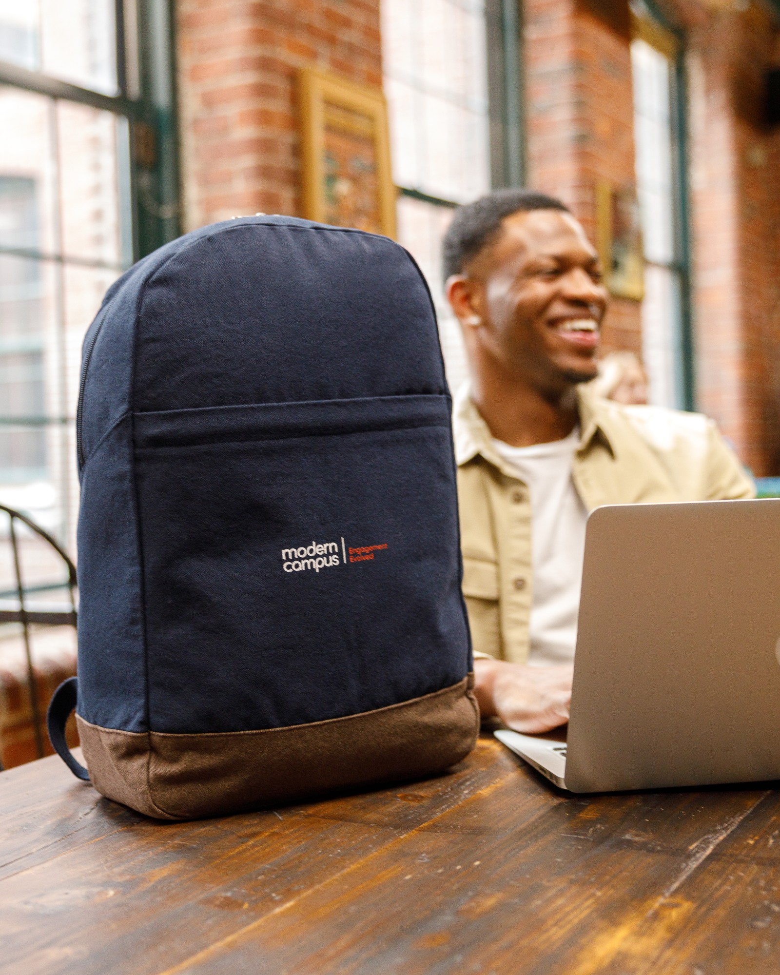 Picture of Ivy Recycled Cotton Laptop Backpack - AWARE - Navy