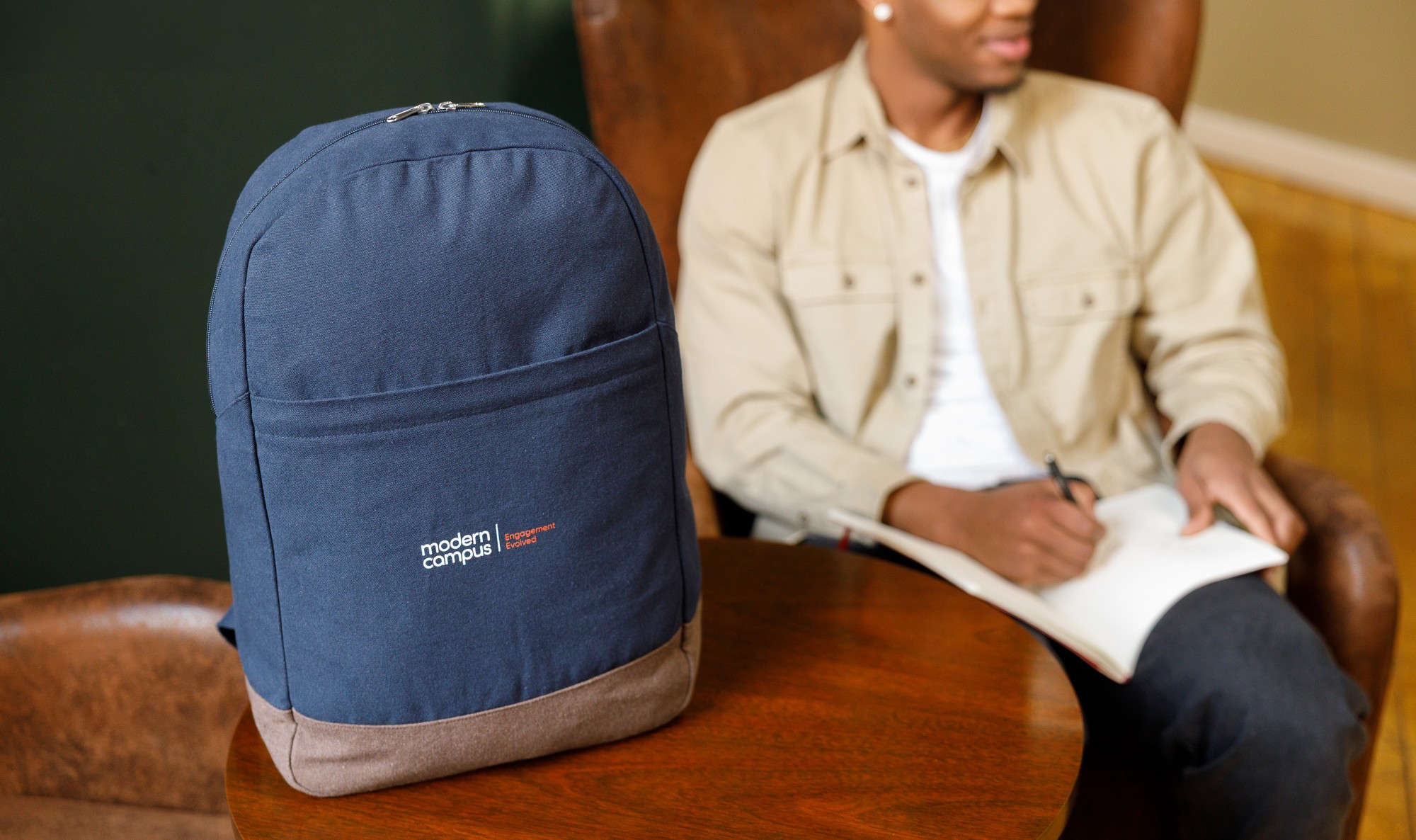 Picture of Ivy Recycled Cotton Laptop Backpack - AWARE - Navy
