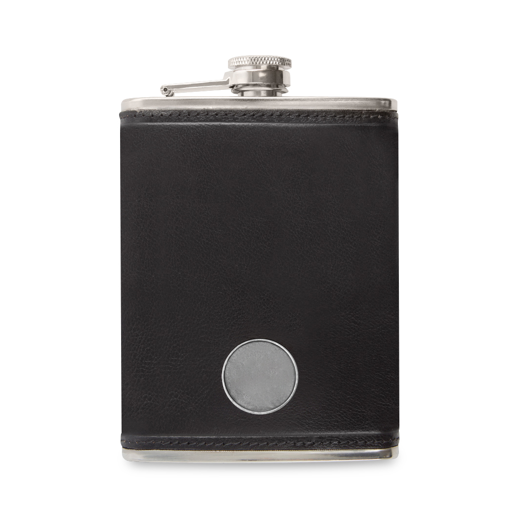 Picture of Ahead Leather Flask - Black