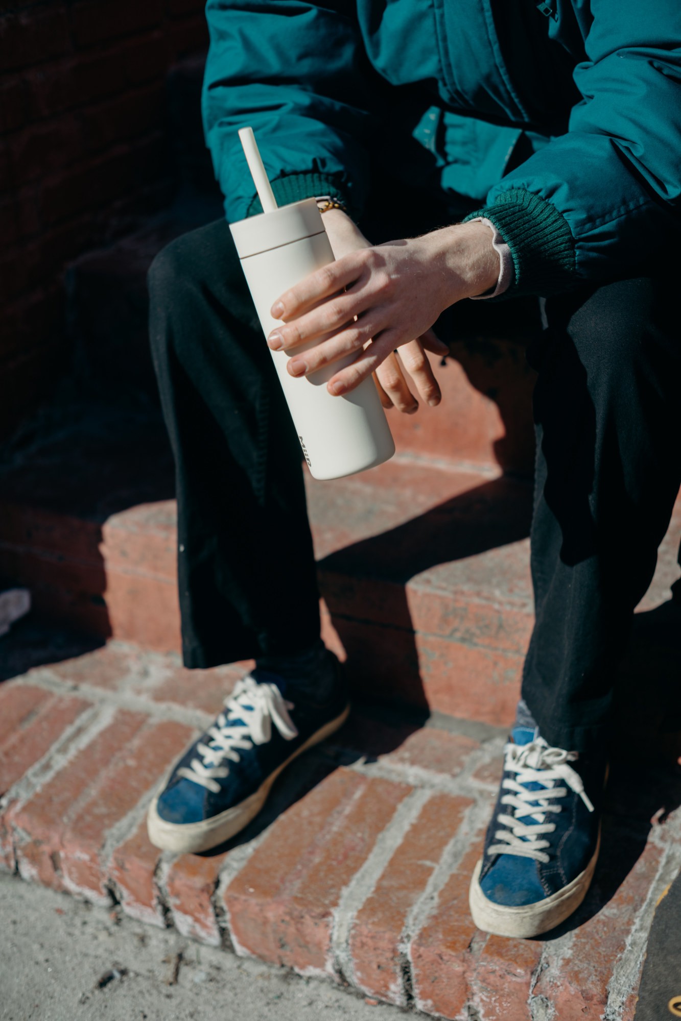Picture of MiiR Sipper Straw Bottle - 16 Oz. - White Powder