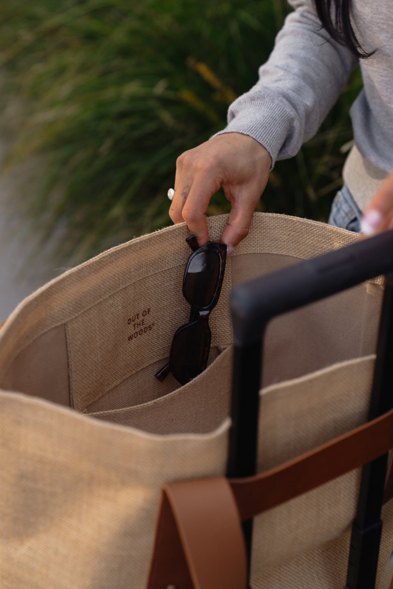 Picture of Out of the Woods Jute T-Strap Tote - Natural