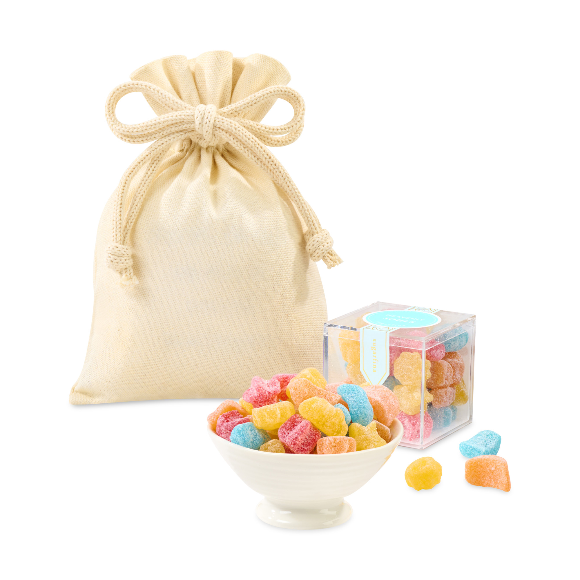 Picture of Sugarfina Heavenly Sours Candy Cube Gift Bag - Natural