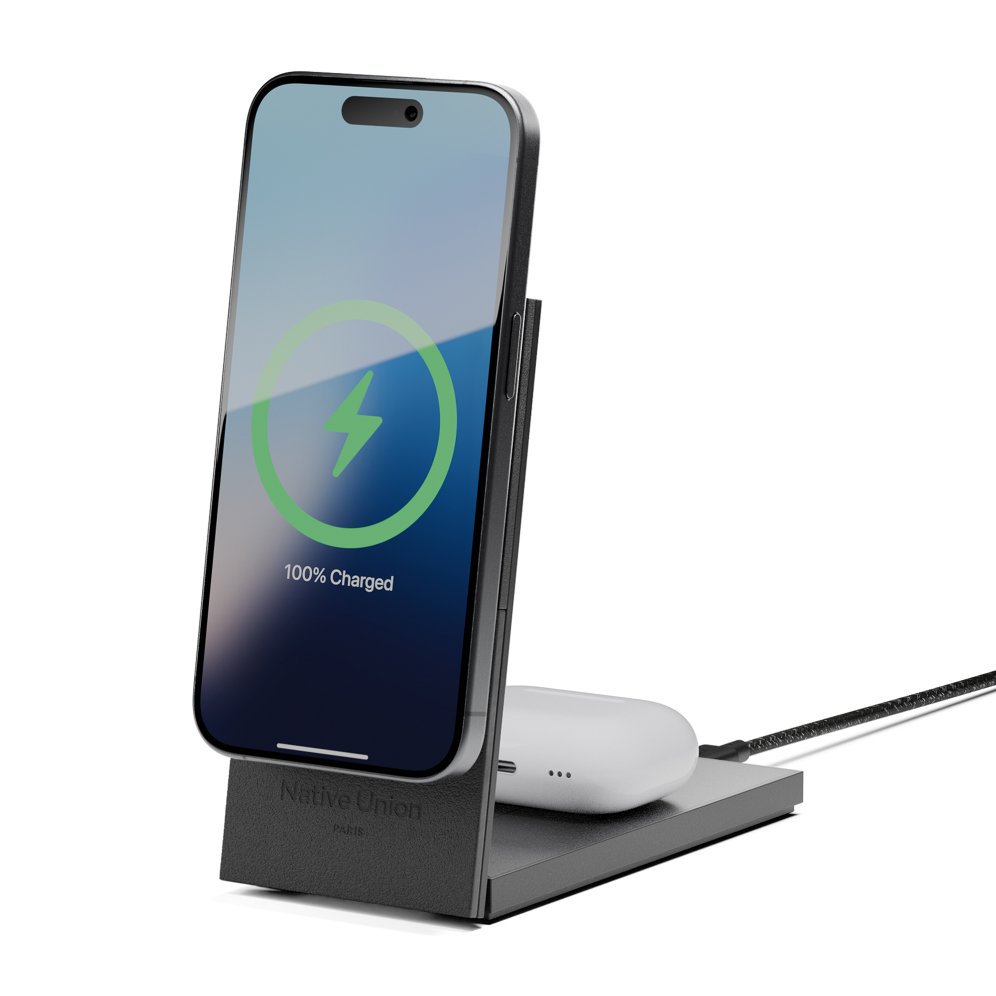 Picture of Native Union Rise 2-IN-1 Qi2 Wireless Charger - Black