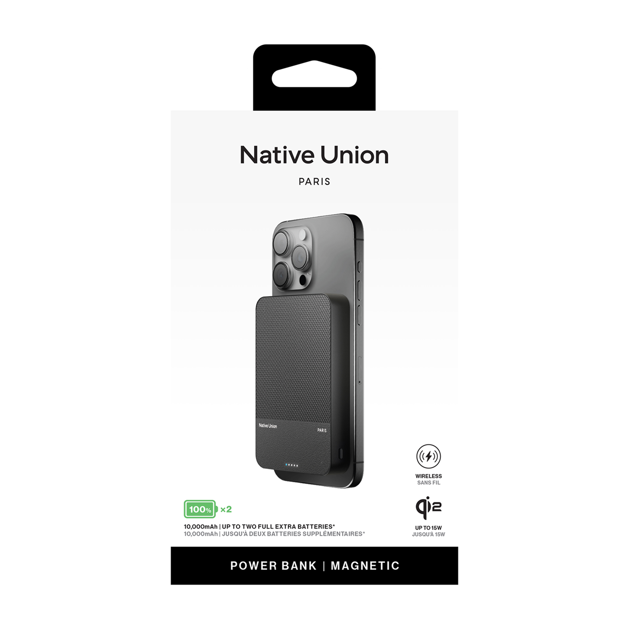 Picture of Native Union (RE)Classic Magnetic Power Bank 10000mAh - Black
