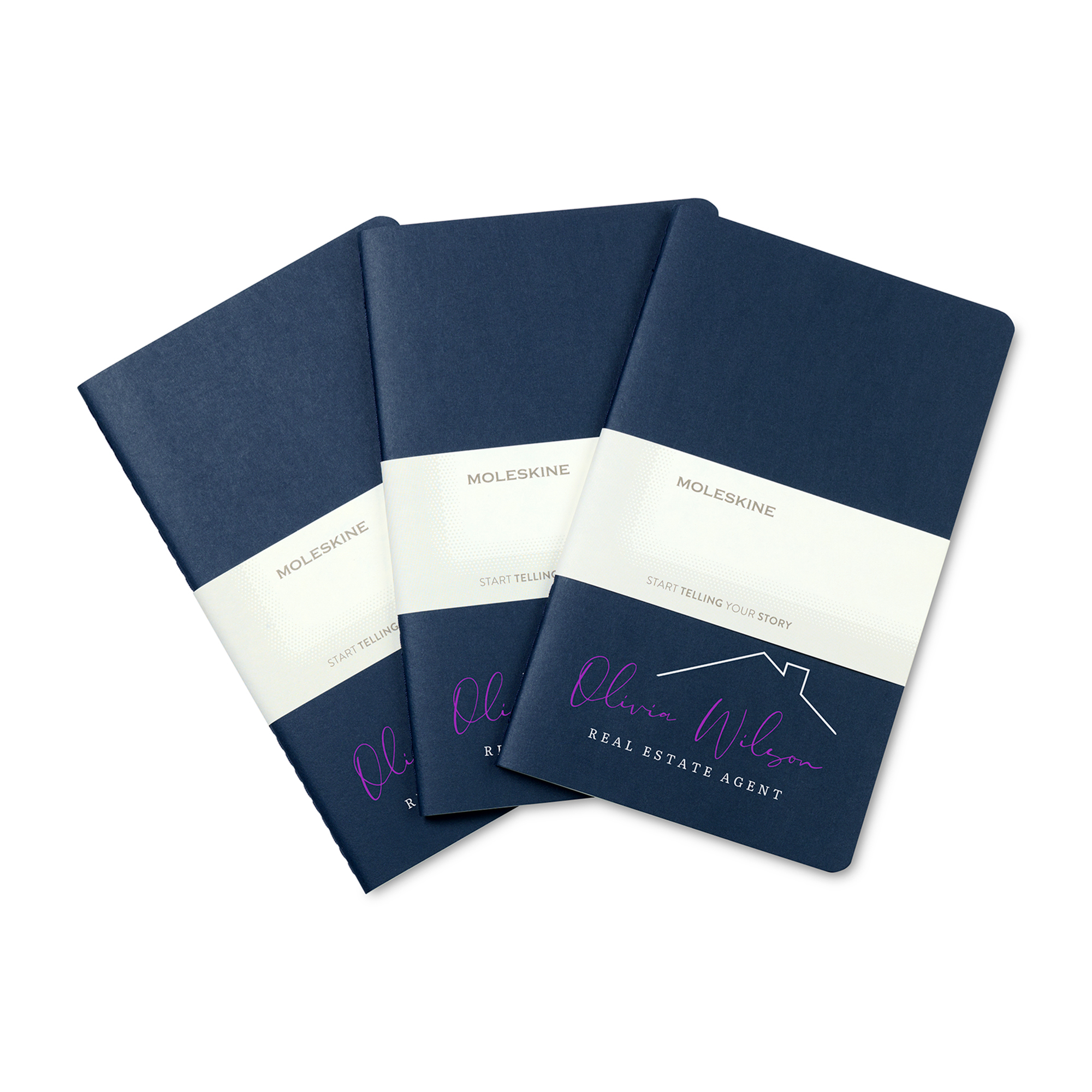 Picture of Moleskine Large Cahier and GO Pen Gift Set - Sapphire Blue
