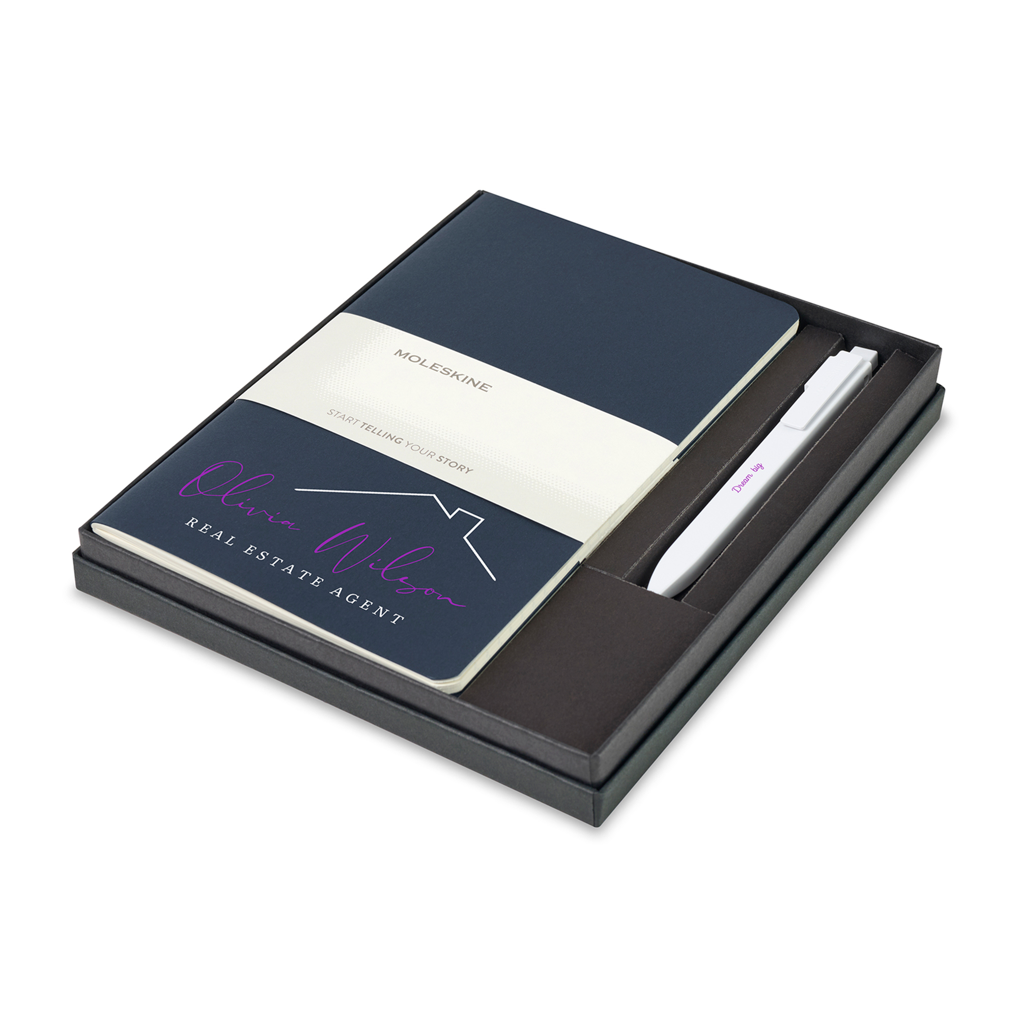 Picture of Moleskine Large Cahier and GO Pen Gift Set - Sapphire Blue
