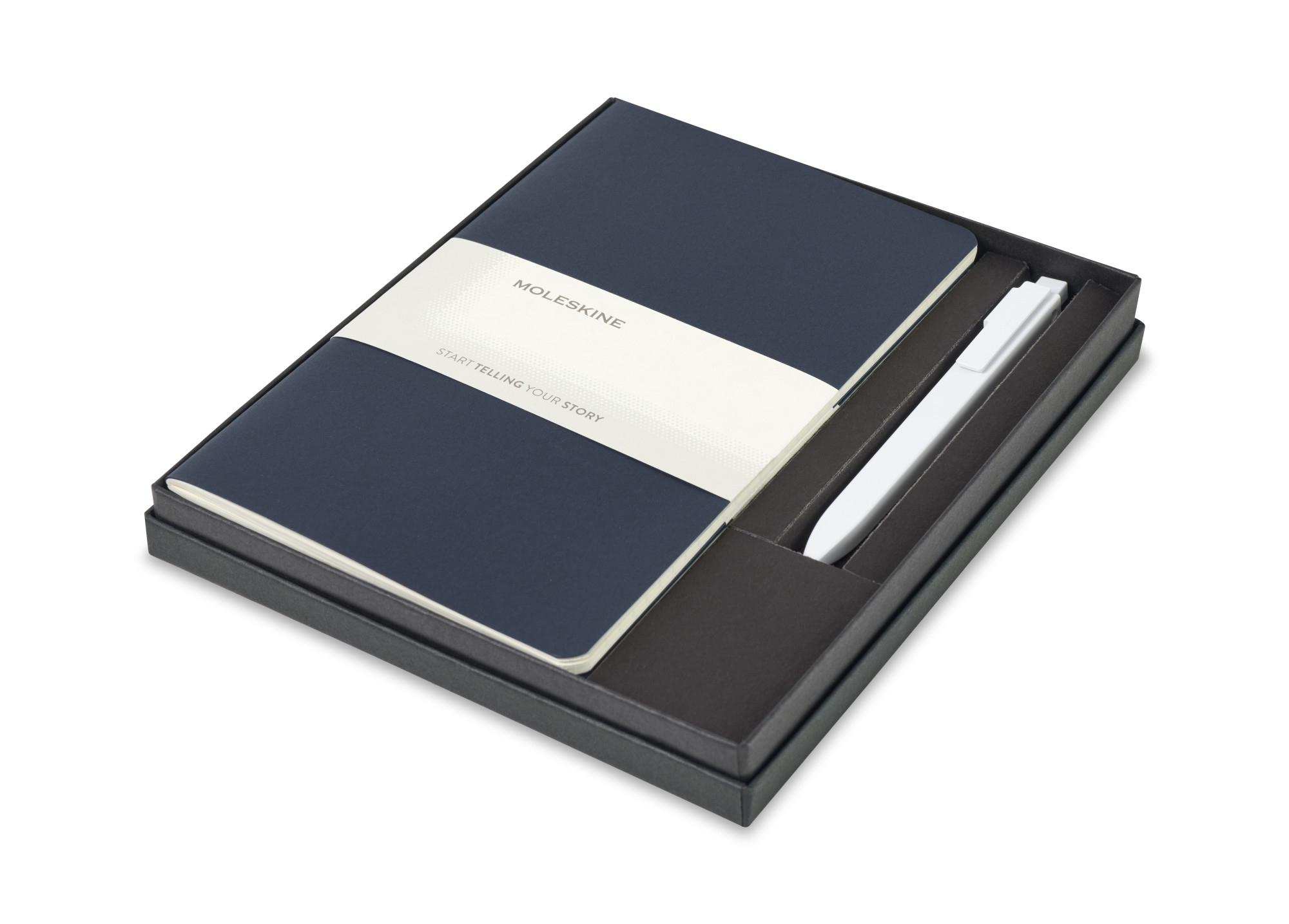 Picture of Moleskine Large Cahier and GO Pen Gift Set - Sapphire Blue