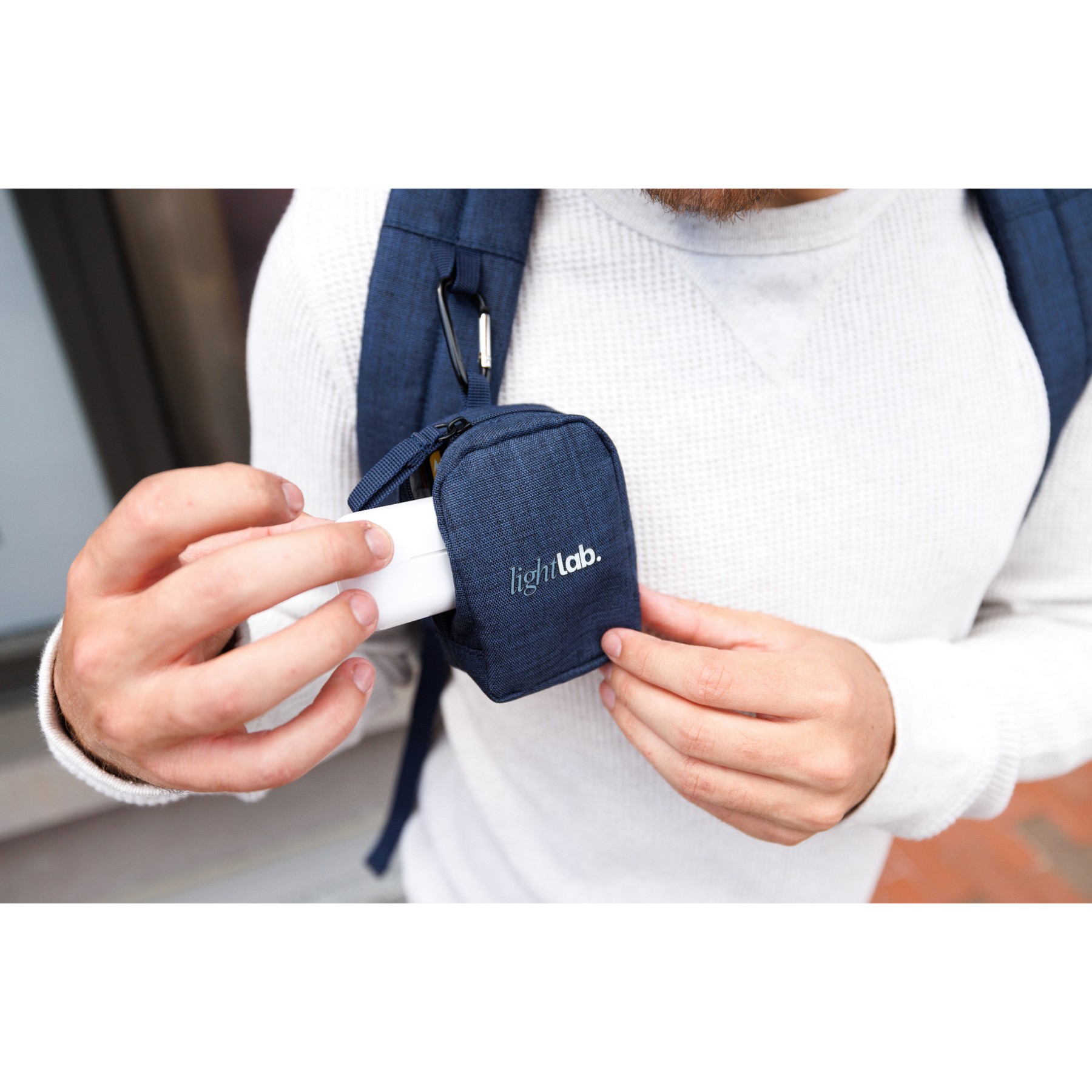 Picture of Fletcher Recycled rPET Mini Pouch Bag Charm - Navy Heather