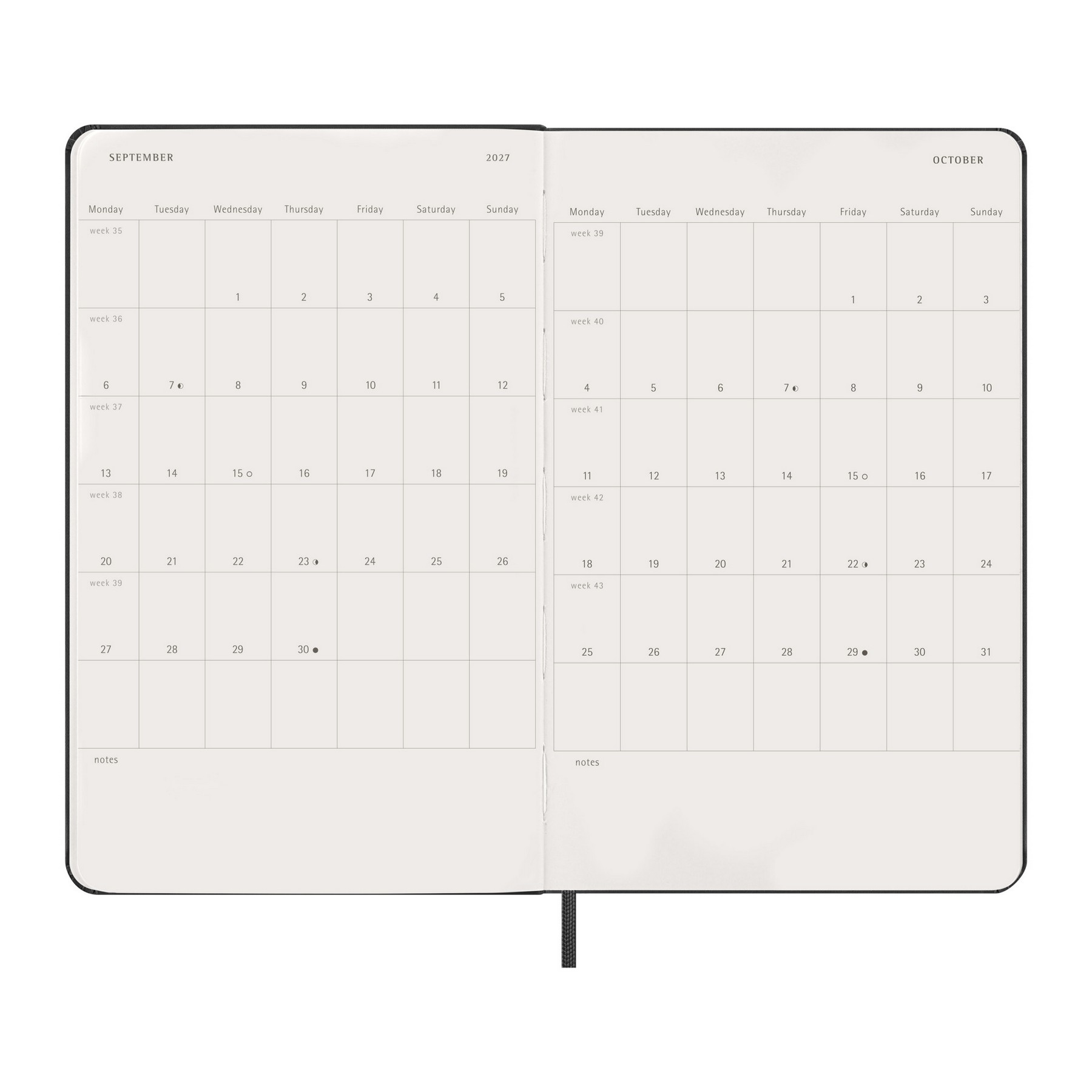 Picture of Moleskine Hard Cover Large 12-Month Daily 2027 Planner - Black