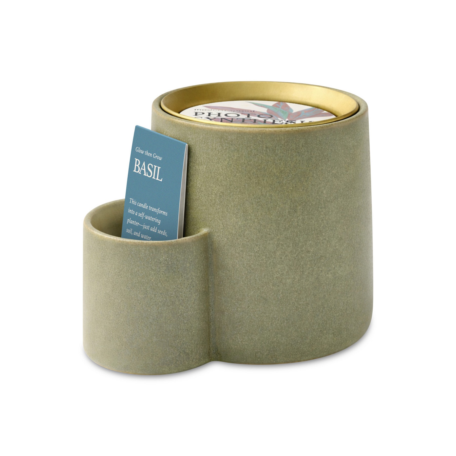 Picture of Modern Sprout Ember Earth Candle + Planter - Pebble- Photosynthesis