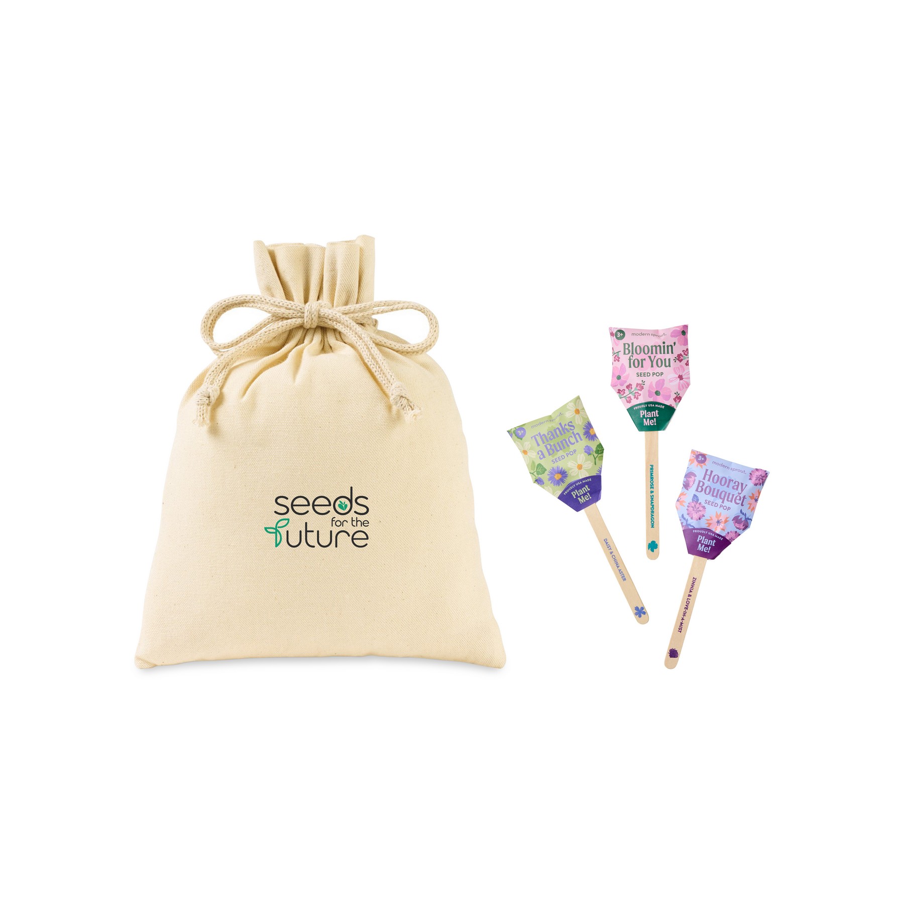 Picture of Modern Sprout Flower Pop Trio Pouch - Natural