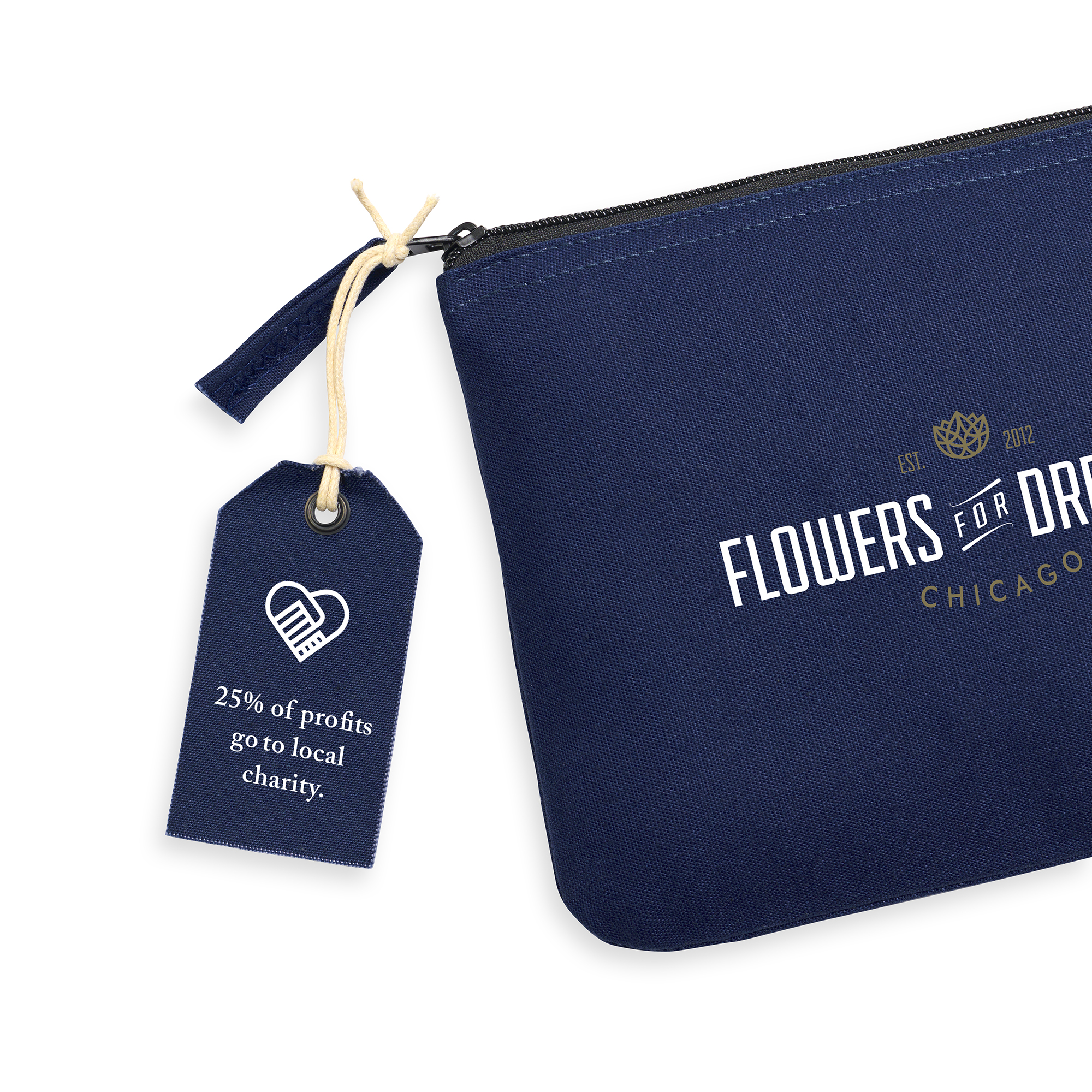 Picture of Avery Cotton Zippered Pouch - Navy Blue