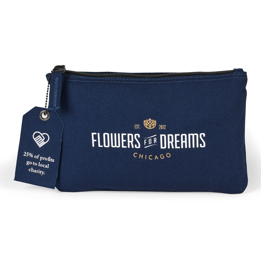 Picture of Avery Cotton Zippered Pouch - Navy Blue