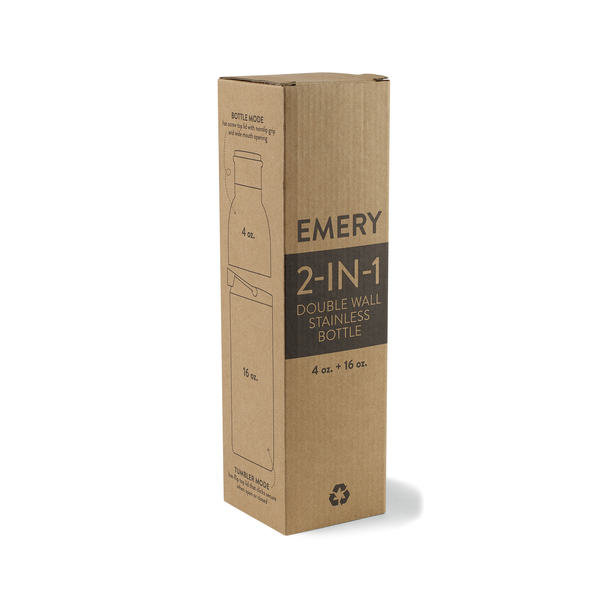 Picture of Emery 2-in-1 Double Wall Stainless Bottle - 20 Oz. - Matte Black
