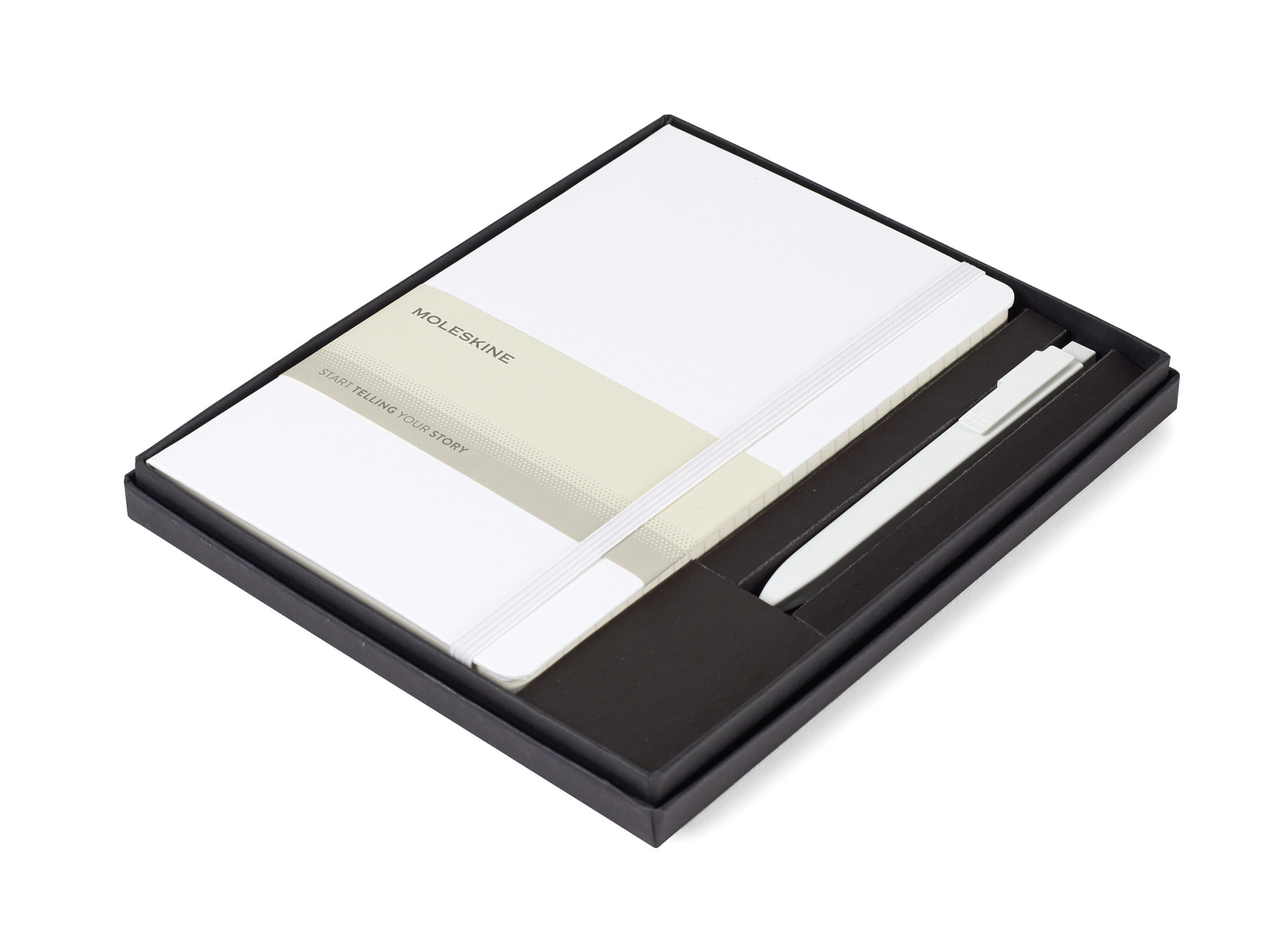 Picture of Moleskine Large Notebook and GO Pen Gift Set - White