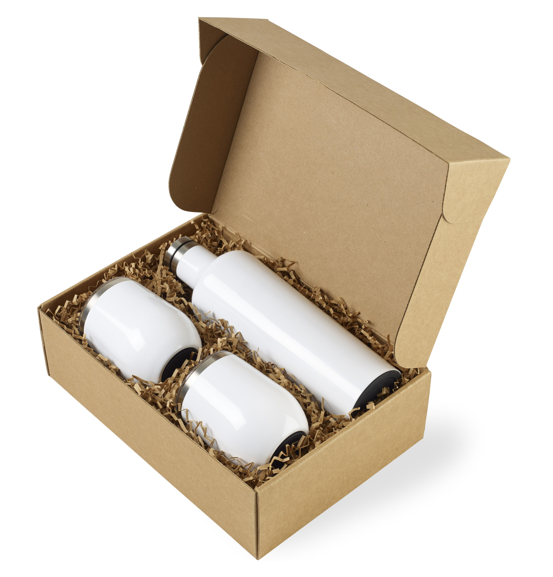 Picture of CORKCICLE Canteen & Stemless Wine Cup Gift Set - Gloss White