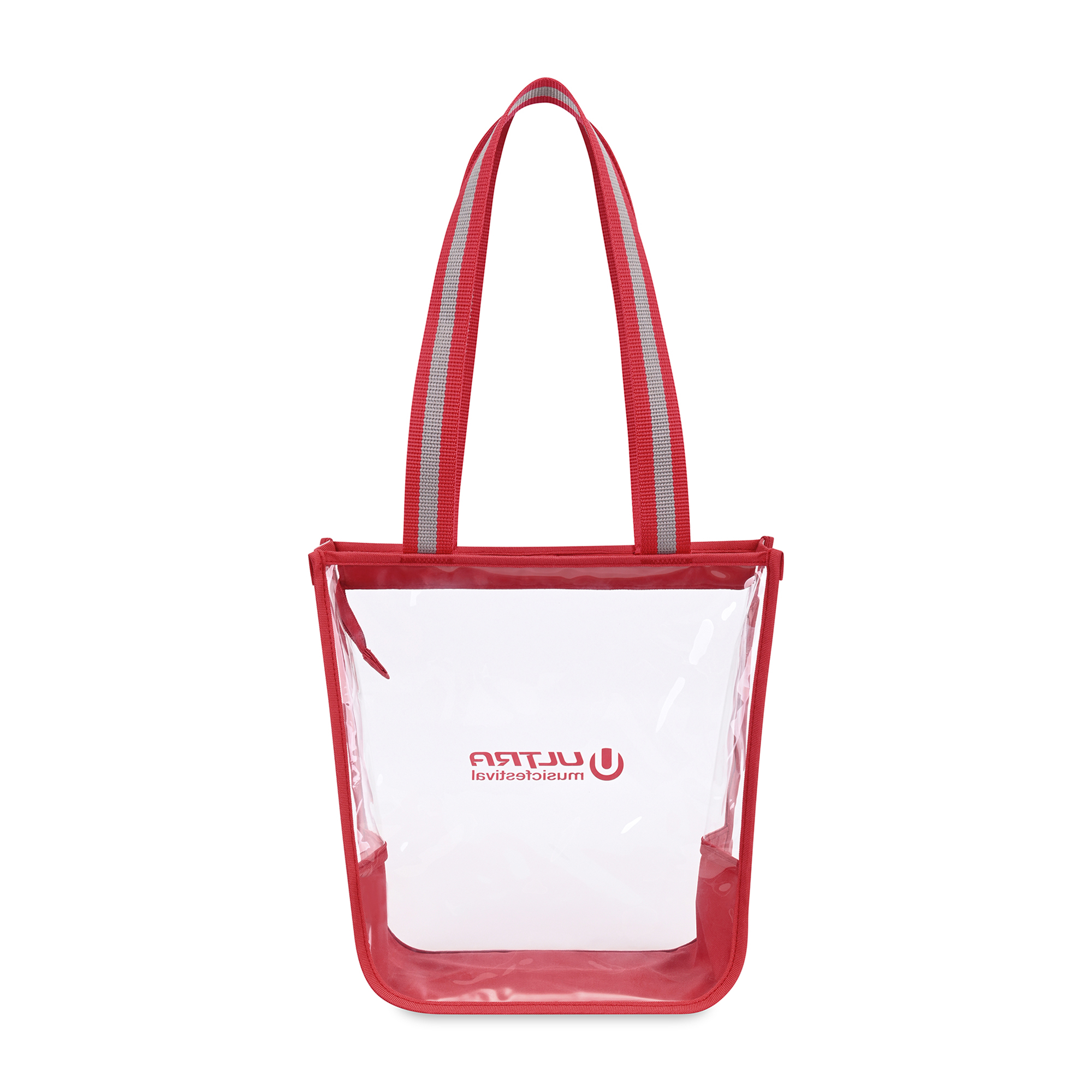 Picture of Sigma Clear Zippered Tote - Red