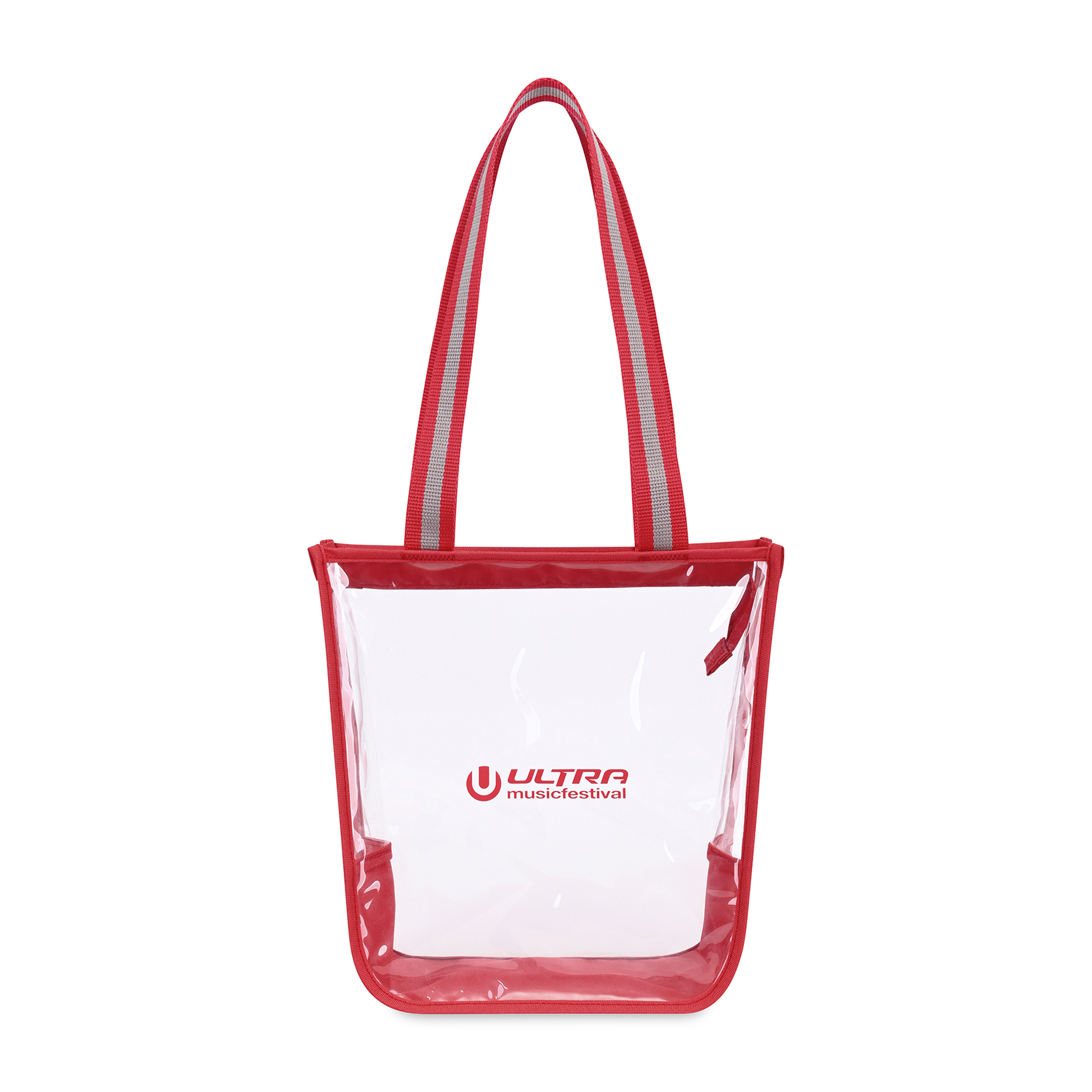 Picture of Sigma Clear Zippered Tote - Red