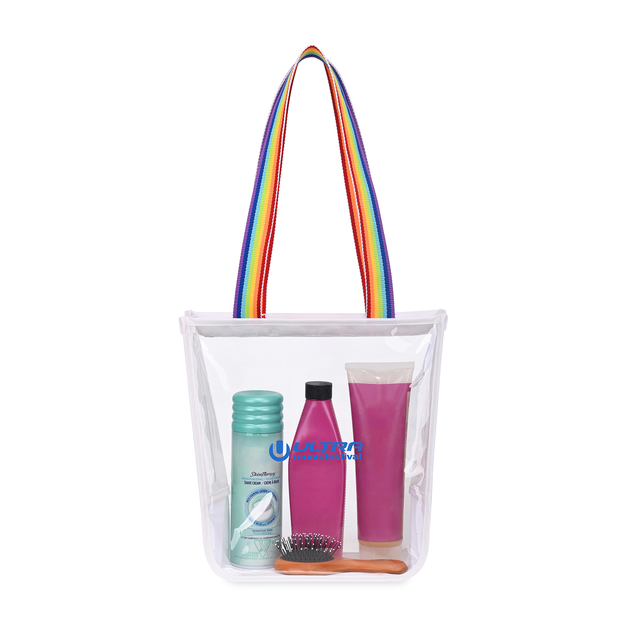 Picture of Sigma Clear Zippered Tote - Rainbow