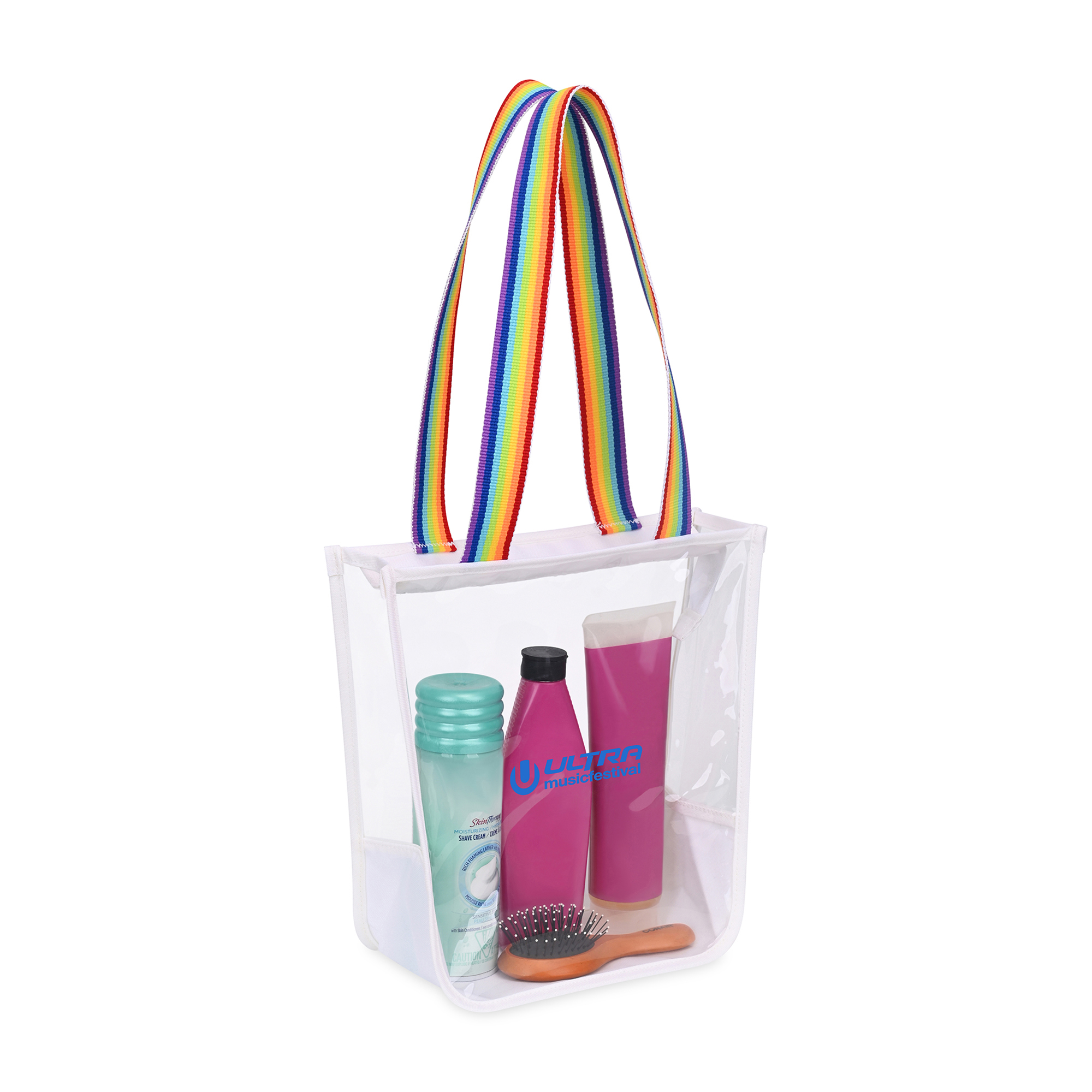 Picture of Sigma Clear Zippered Tote - Rainbow