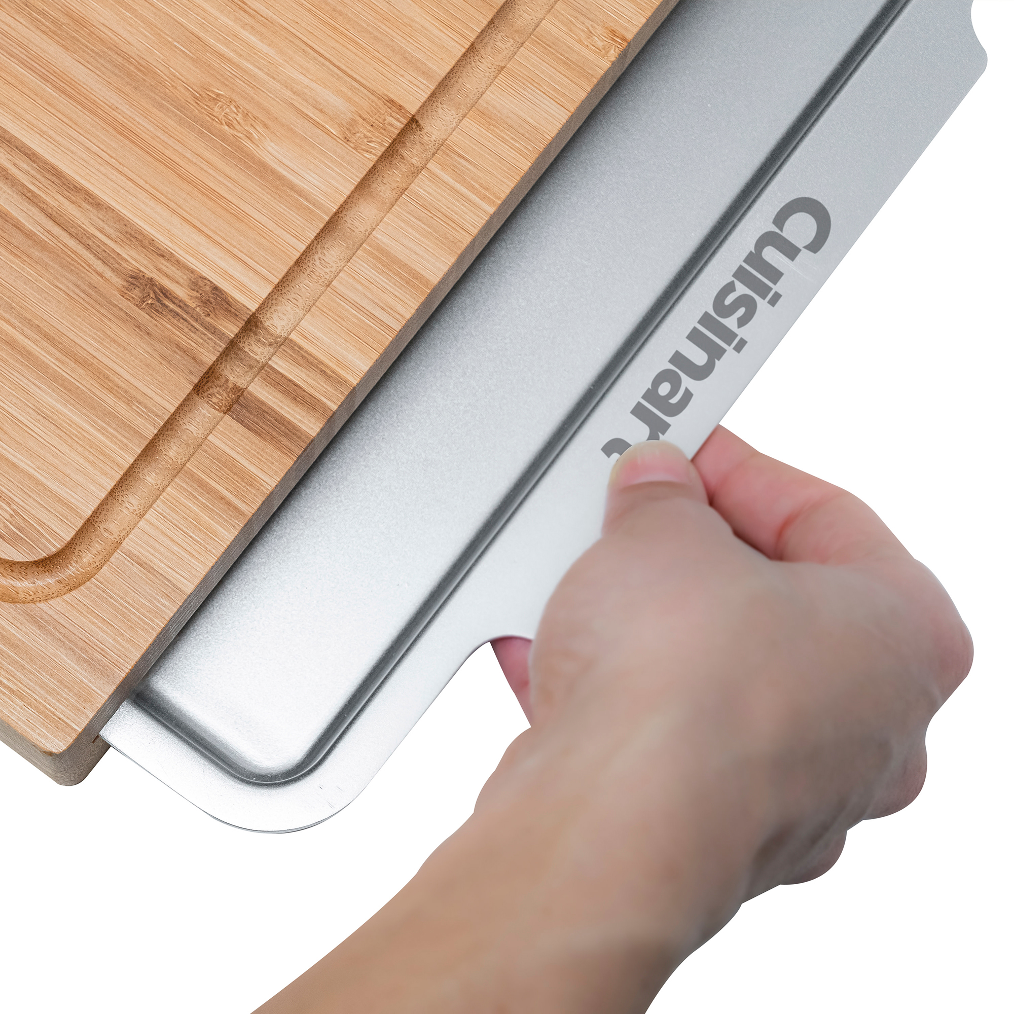 Picture of Cuisinart Outdoors Bamboo Cutting Board With Hidden Tray - Bamboo