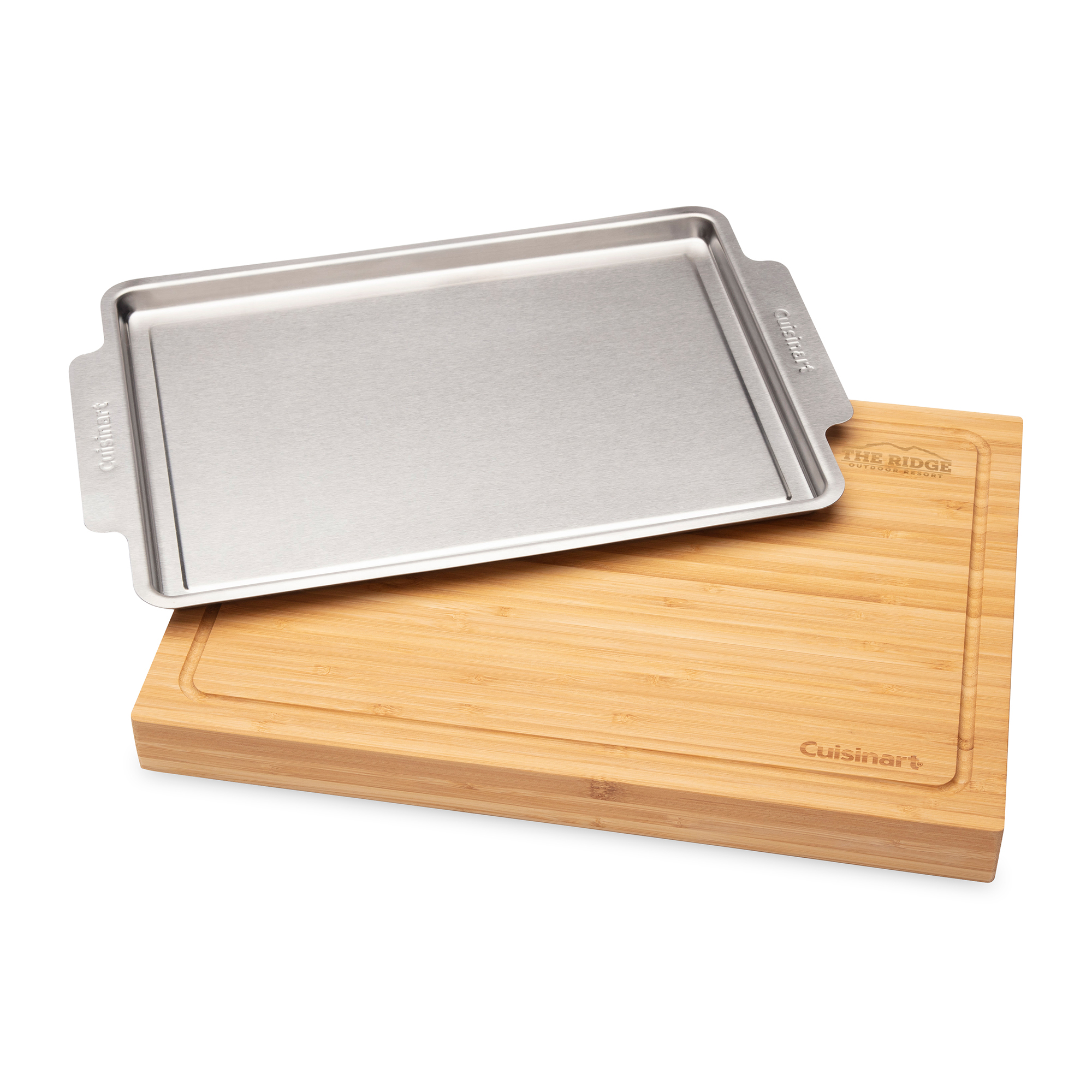 Picture of Cuisinart Outdoors Bamboo Cutting Board With Hidden Tray - Bamboo