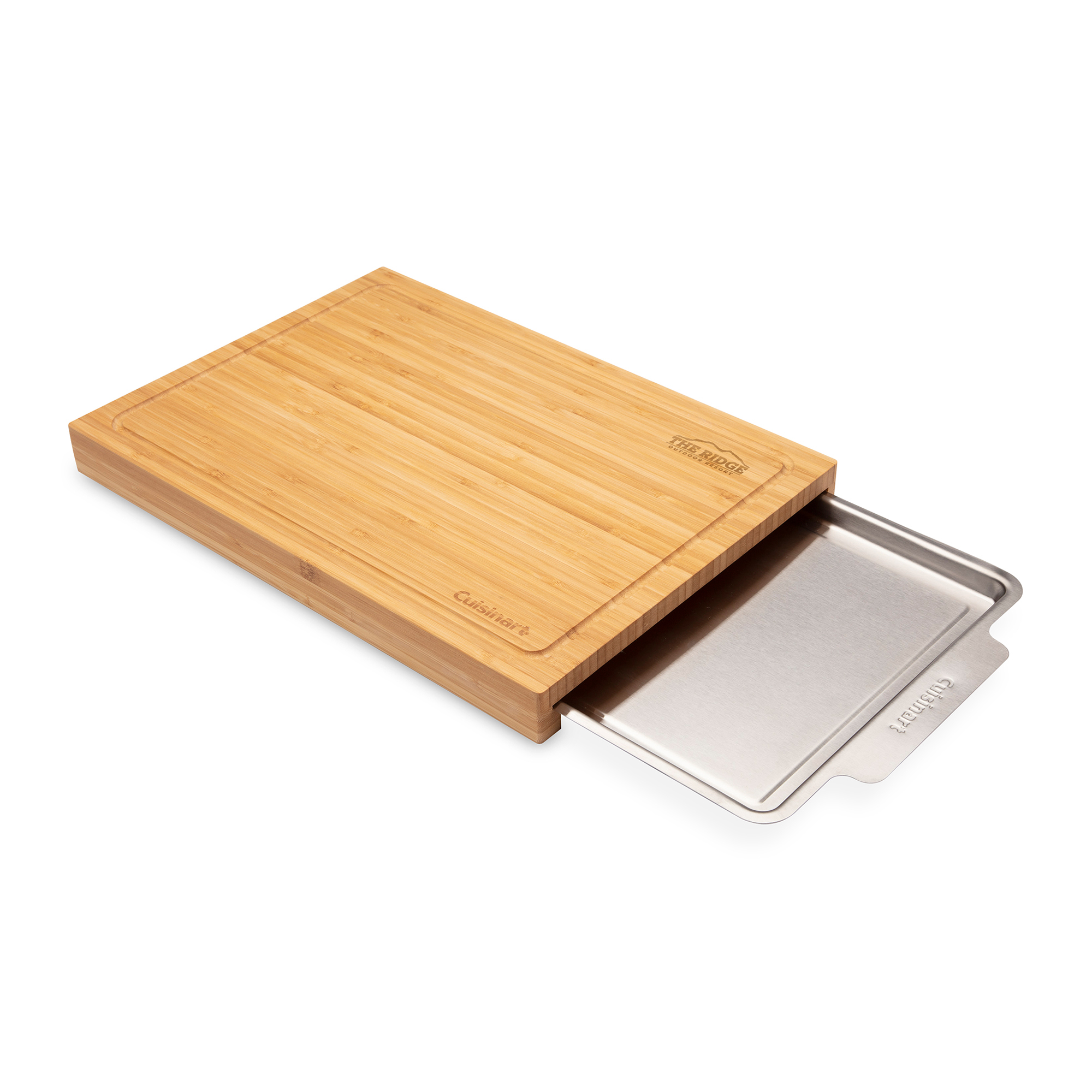 Picture of Cuisinart Outdoors Bamboo Cutting Board With Hidden Tray - Bamboo