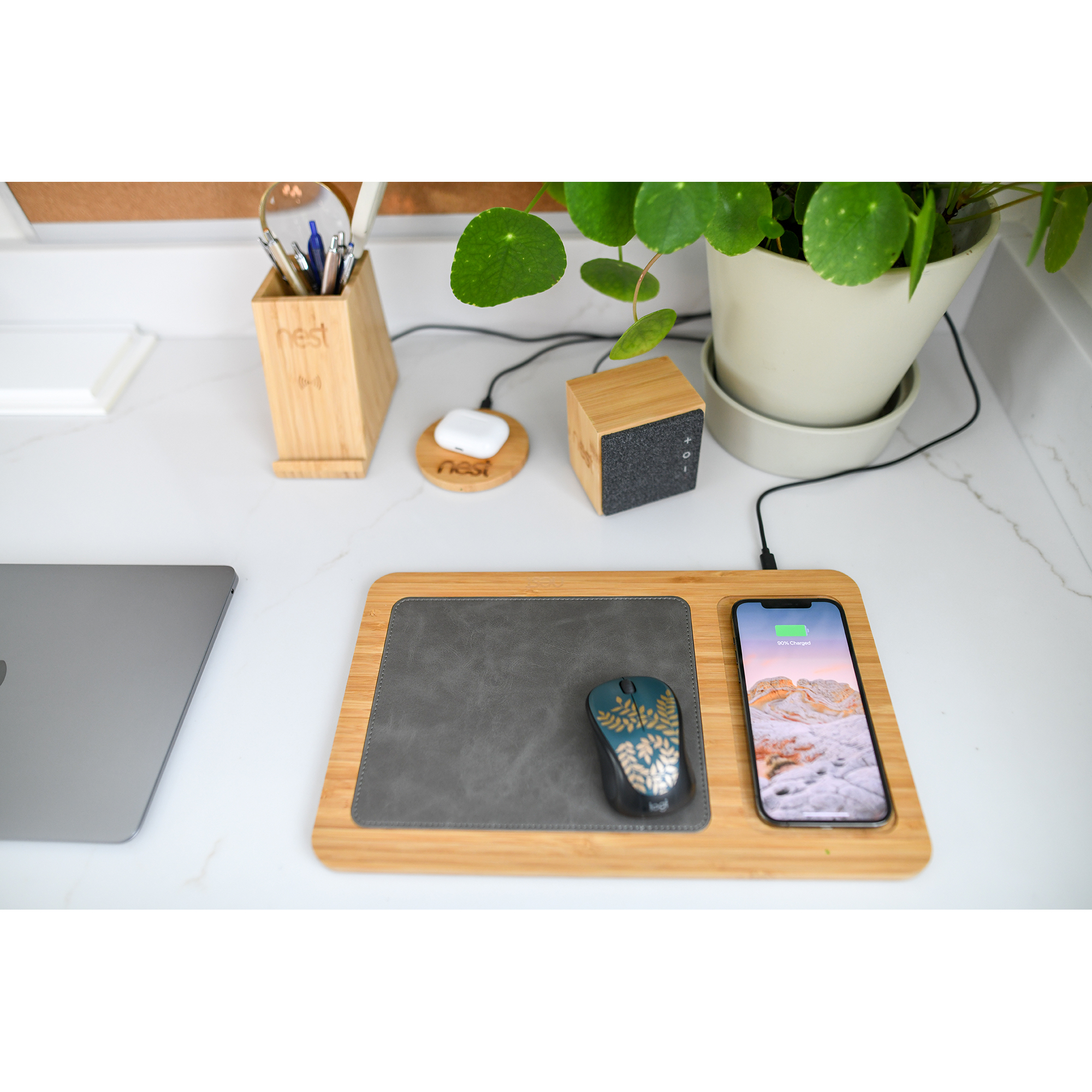 Picture of Auden Bamboo Wireless Charging Mouse Pad - Bamboo