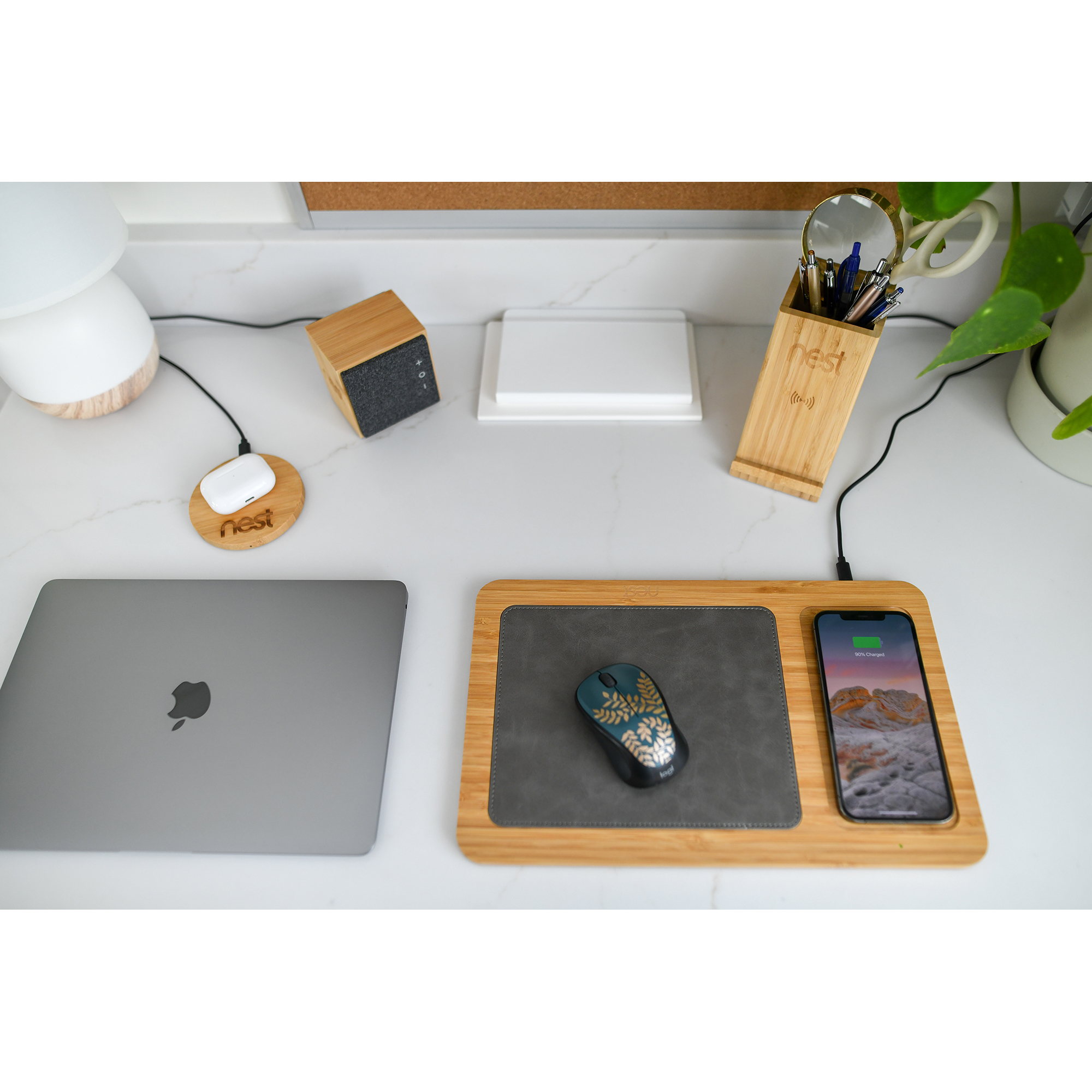 Picture of Auden Bamboo Wireless Charging Mouse Pad - Bamboo