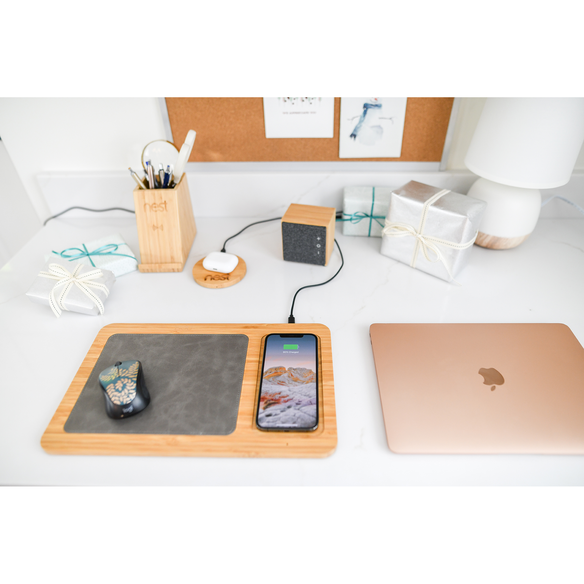 Picture of Auden Bamboo Wireless Charging Mouse Pad - Bamboo