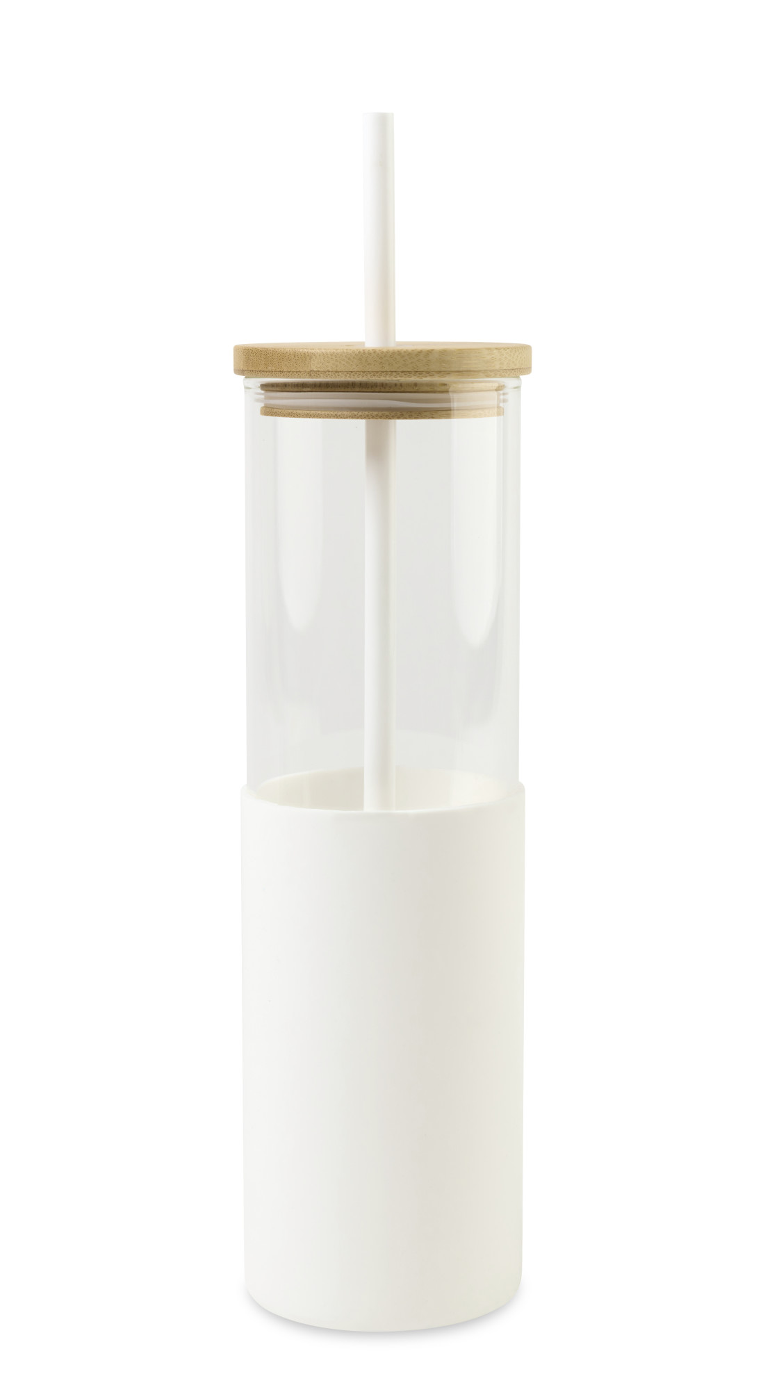 Picture of Aviana Journey Glass Tumbler with Straw - 20 Oz - White