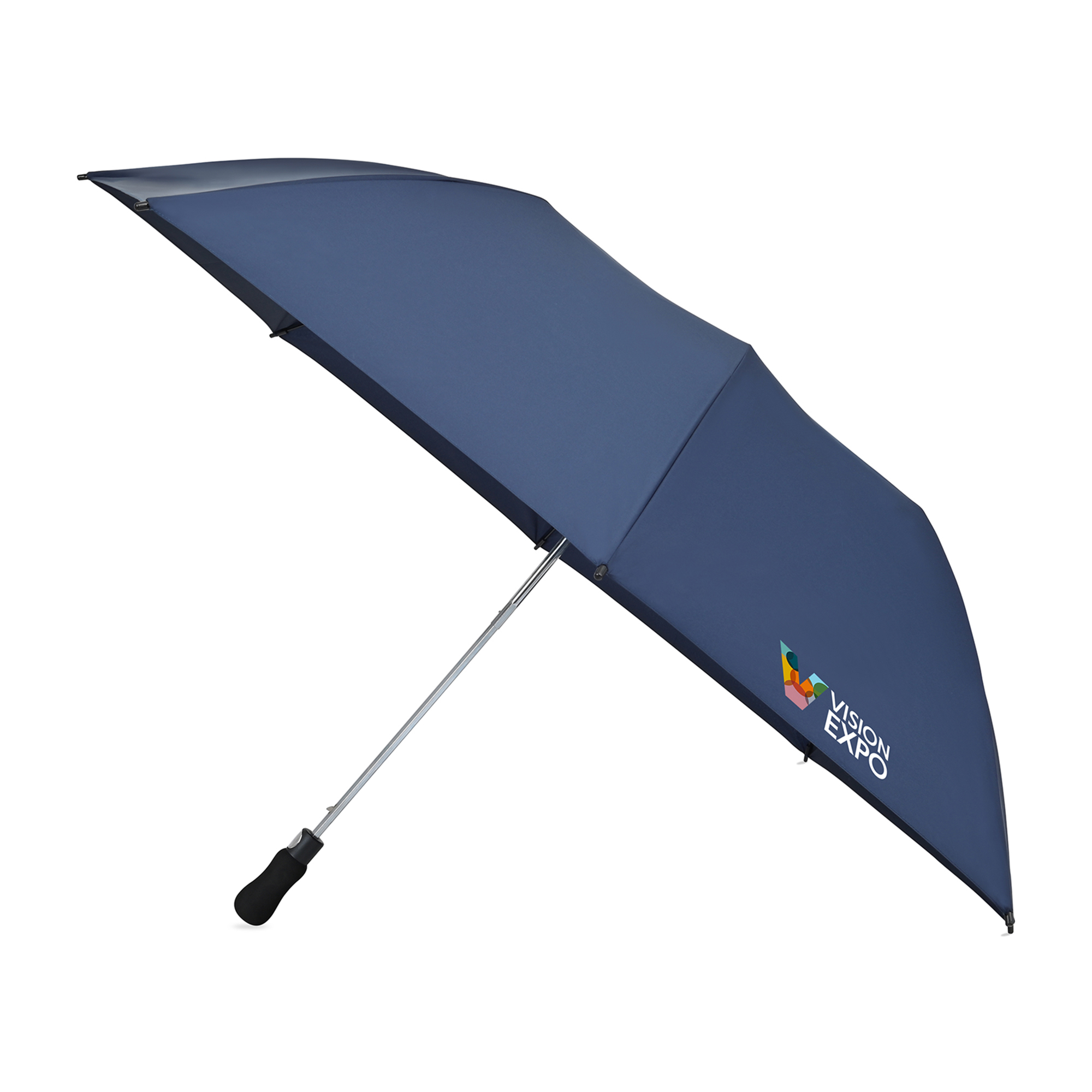 Picture of Elements 58" Recycled rPET Auto Open Travel Folding Umbrella - Navy