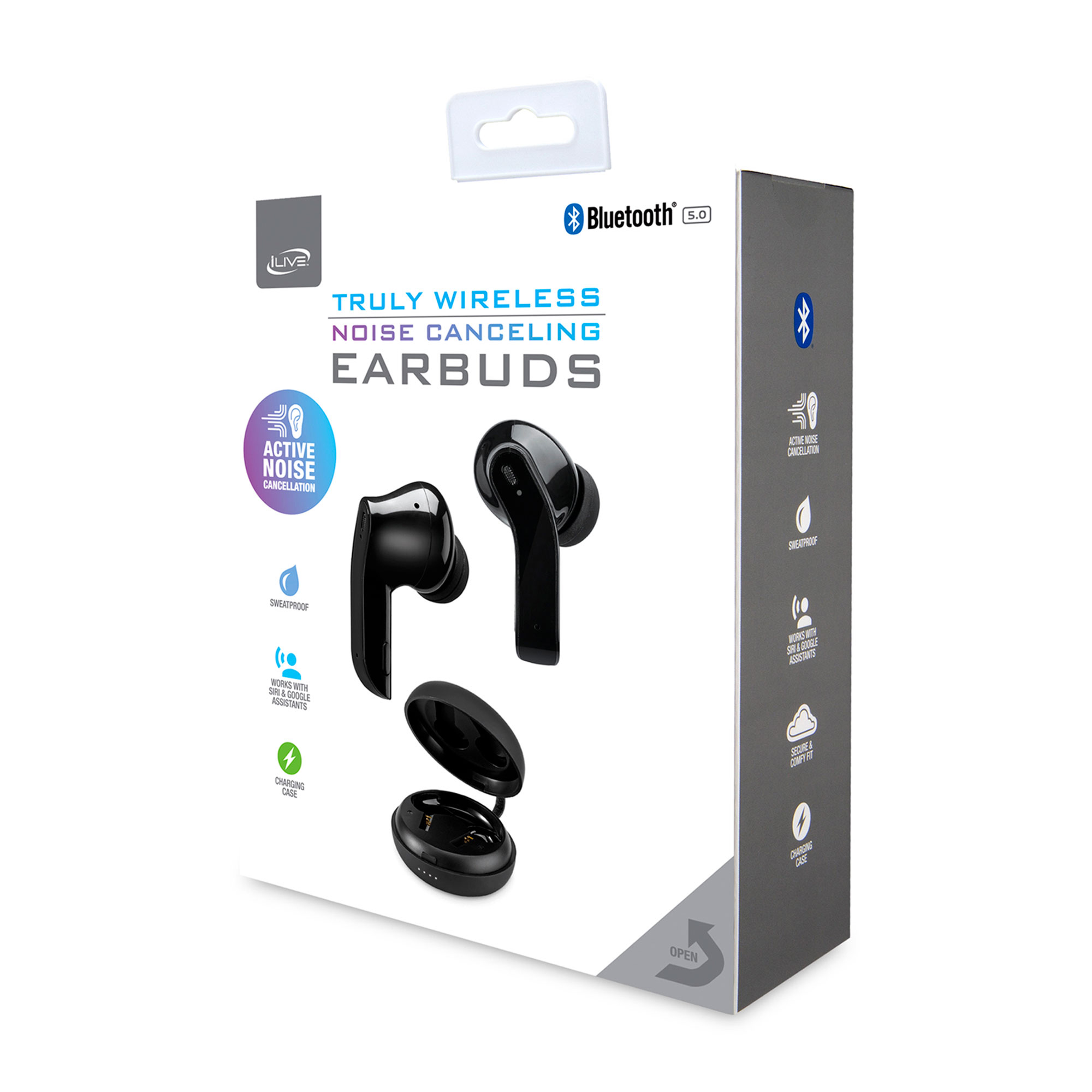 Picture of iLive Truly Wire-Free Earbuds with Active Noise Canceling - Black