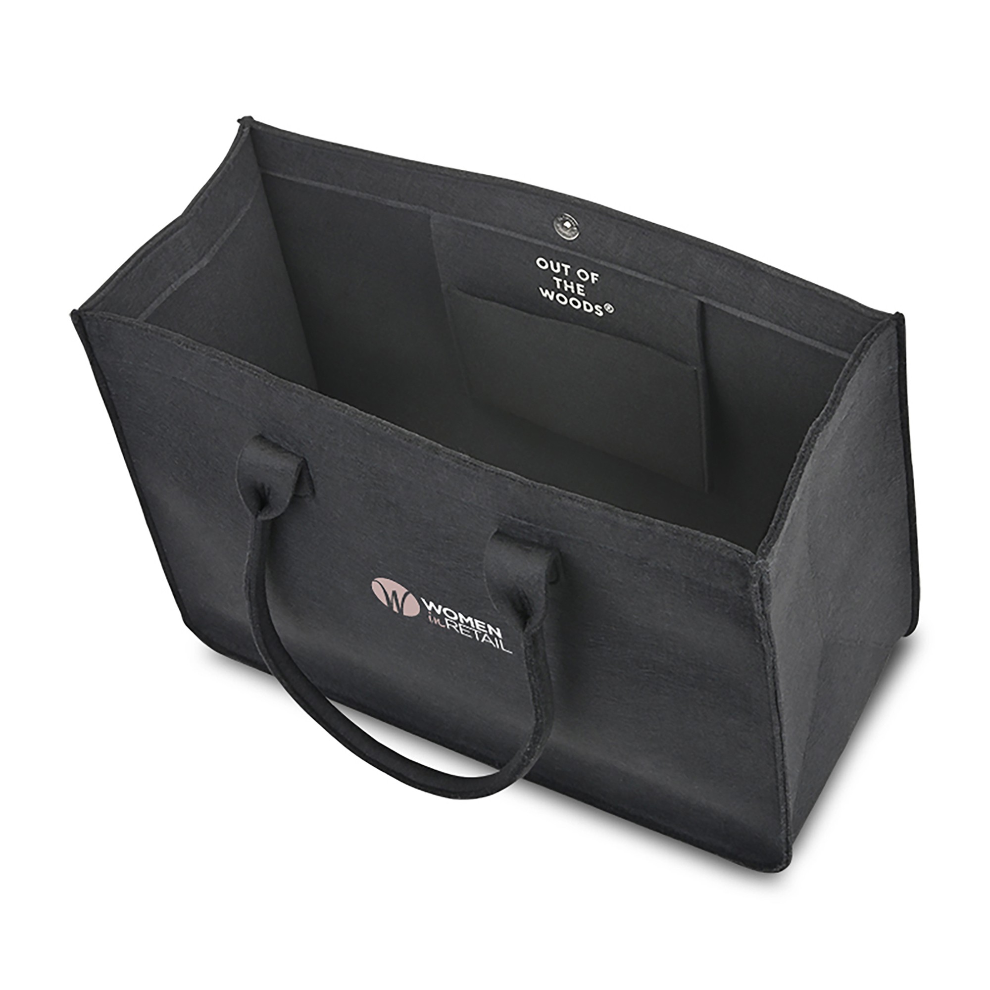 Picture of Out of the Woods Felt Shopper Tote - Black