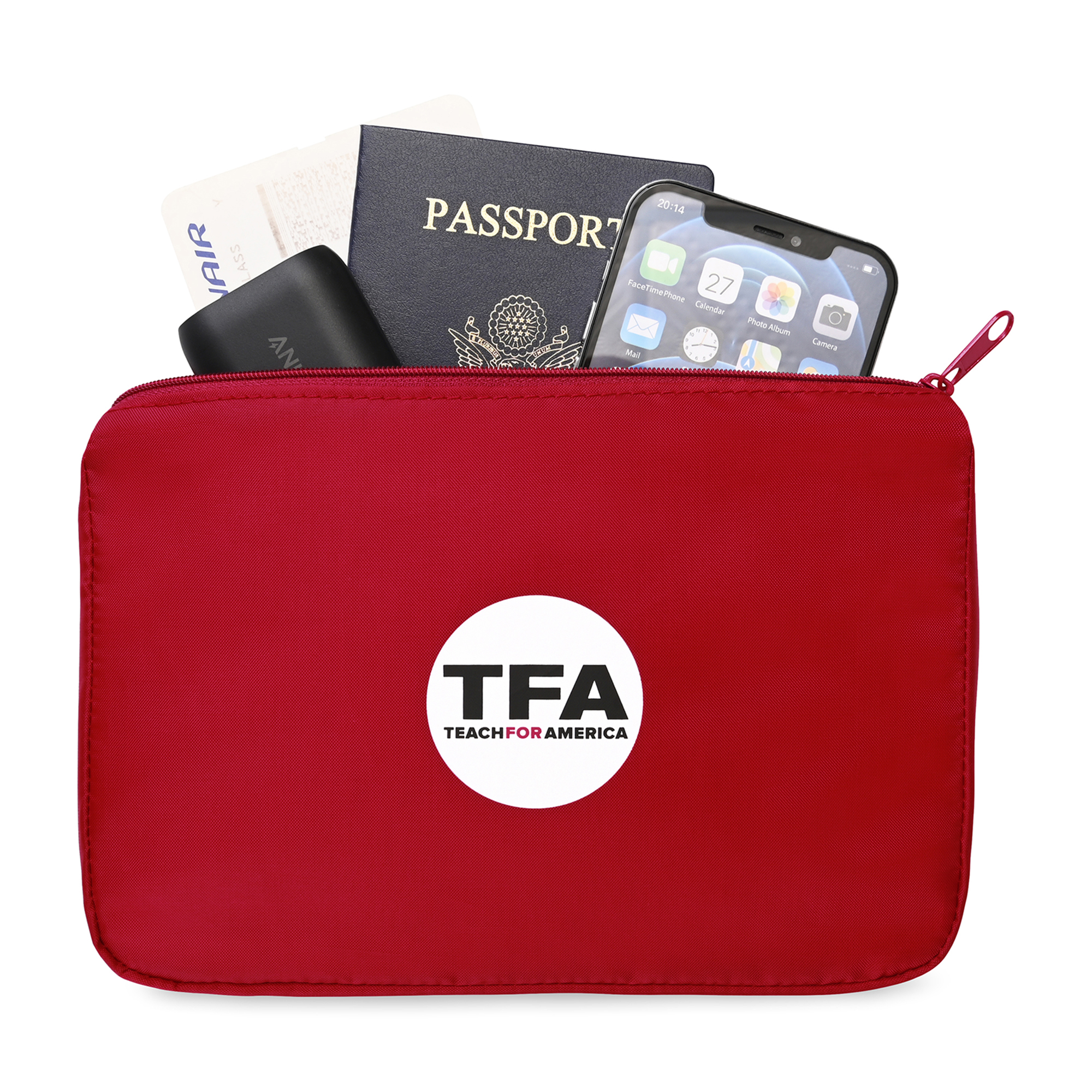 Picture of Arlo Recycled rPET Zippered Pouch - Red