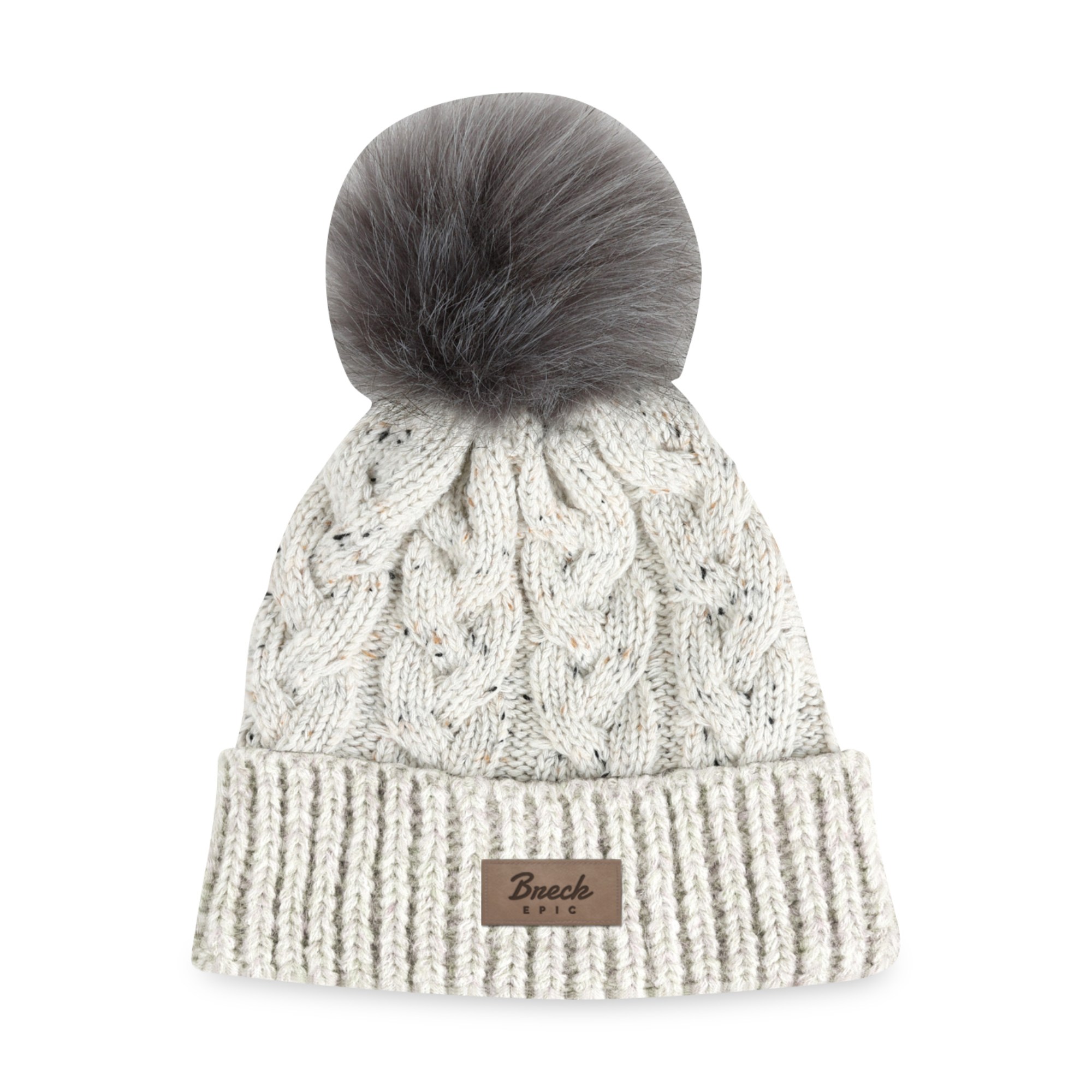 Picture of Ahead Speckle Pom Knit Hat - Oatmeal