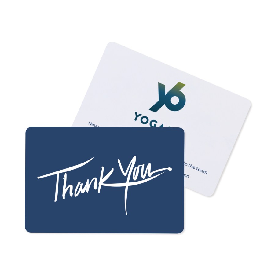Picture of Deep Blue Thank You Greeting Card - White