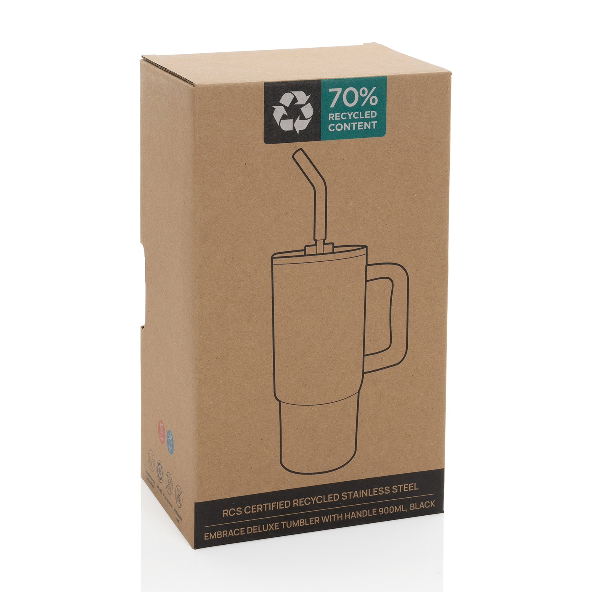 Picture of Embrace Deluxe Recycled Stainless Steel Tumbler 900ml - White