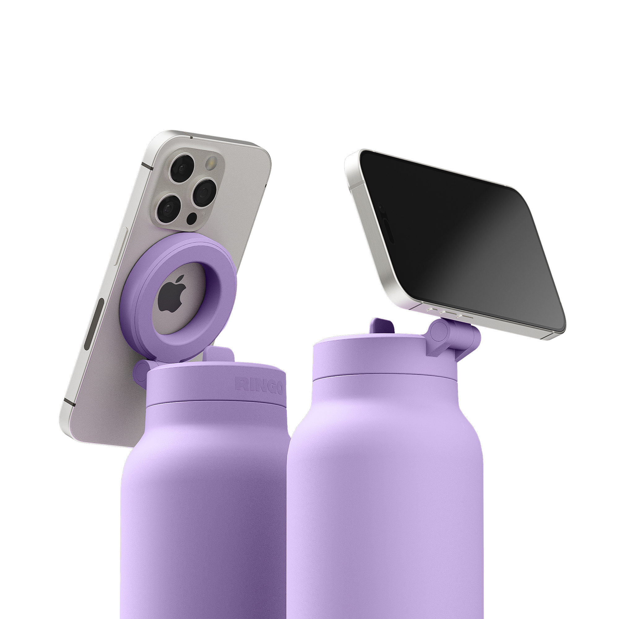 Picture of RINGO Pro Water Bottle with Magnetic Booster Ring - 24 Oz. - Lilac