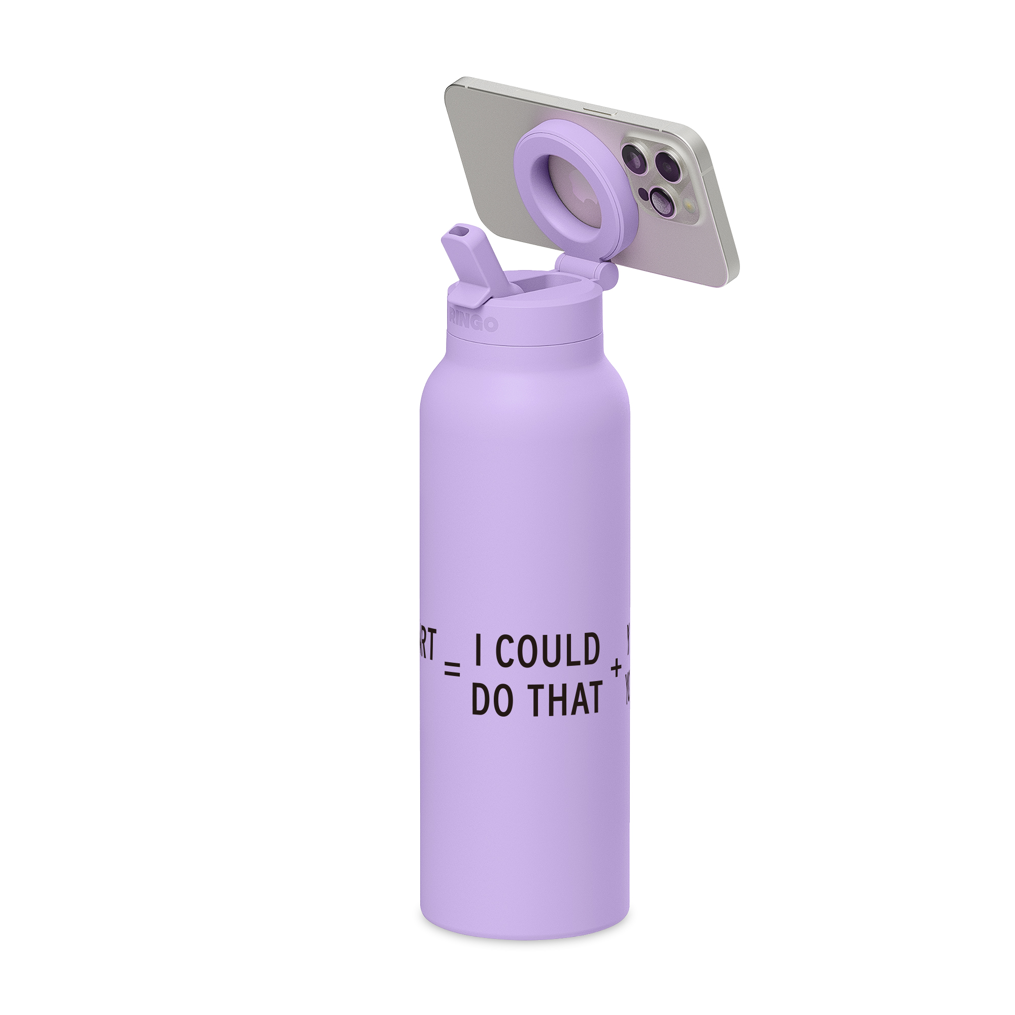 Picture of RINGO Pro Water Bottle with Magnetic Booster Ring - 32 Oz. - Lilac