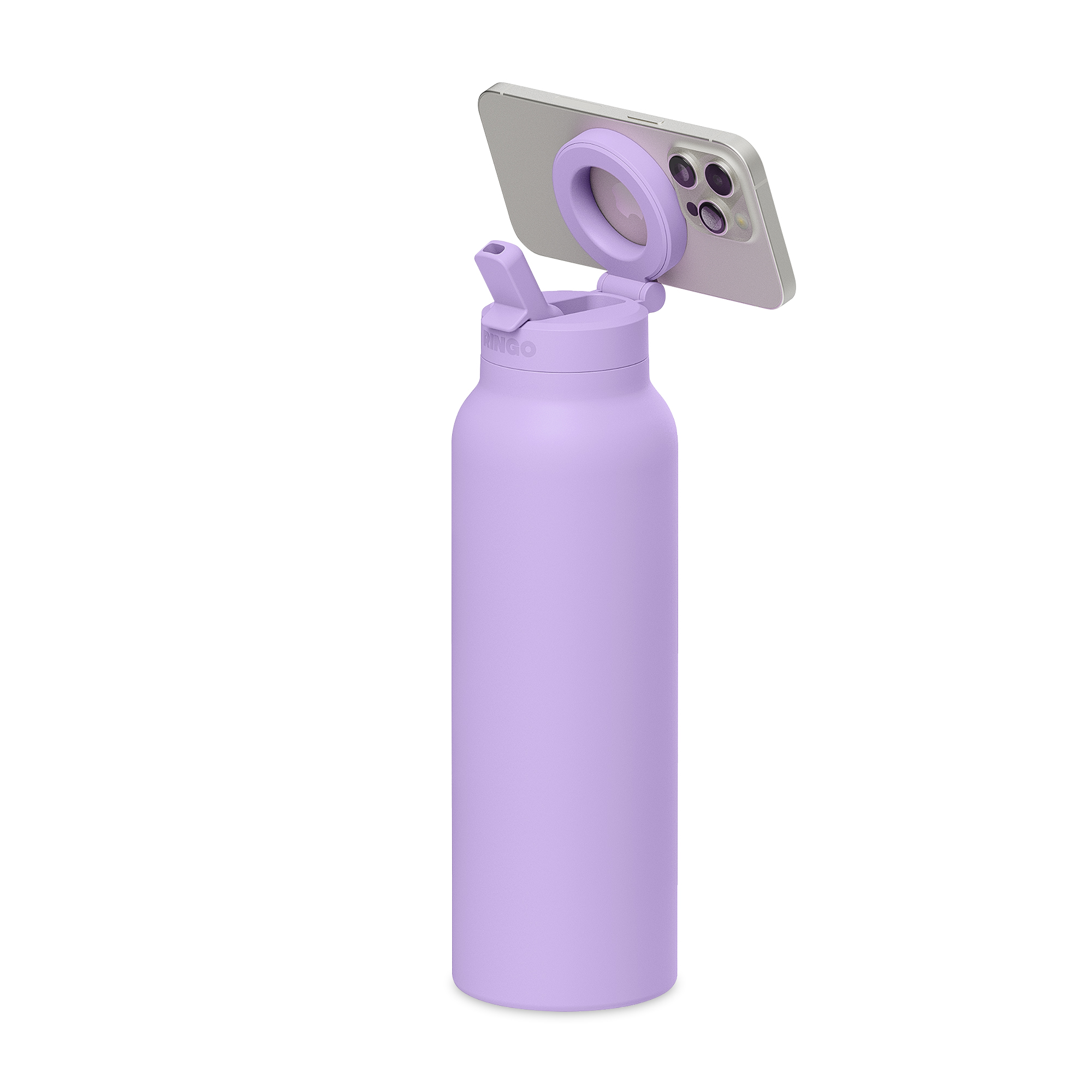 Picture of RINGO Pro Water Bottle with Magnetic Booster Ring - 32 Oz. - Lilac