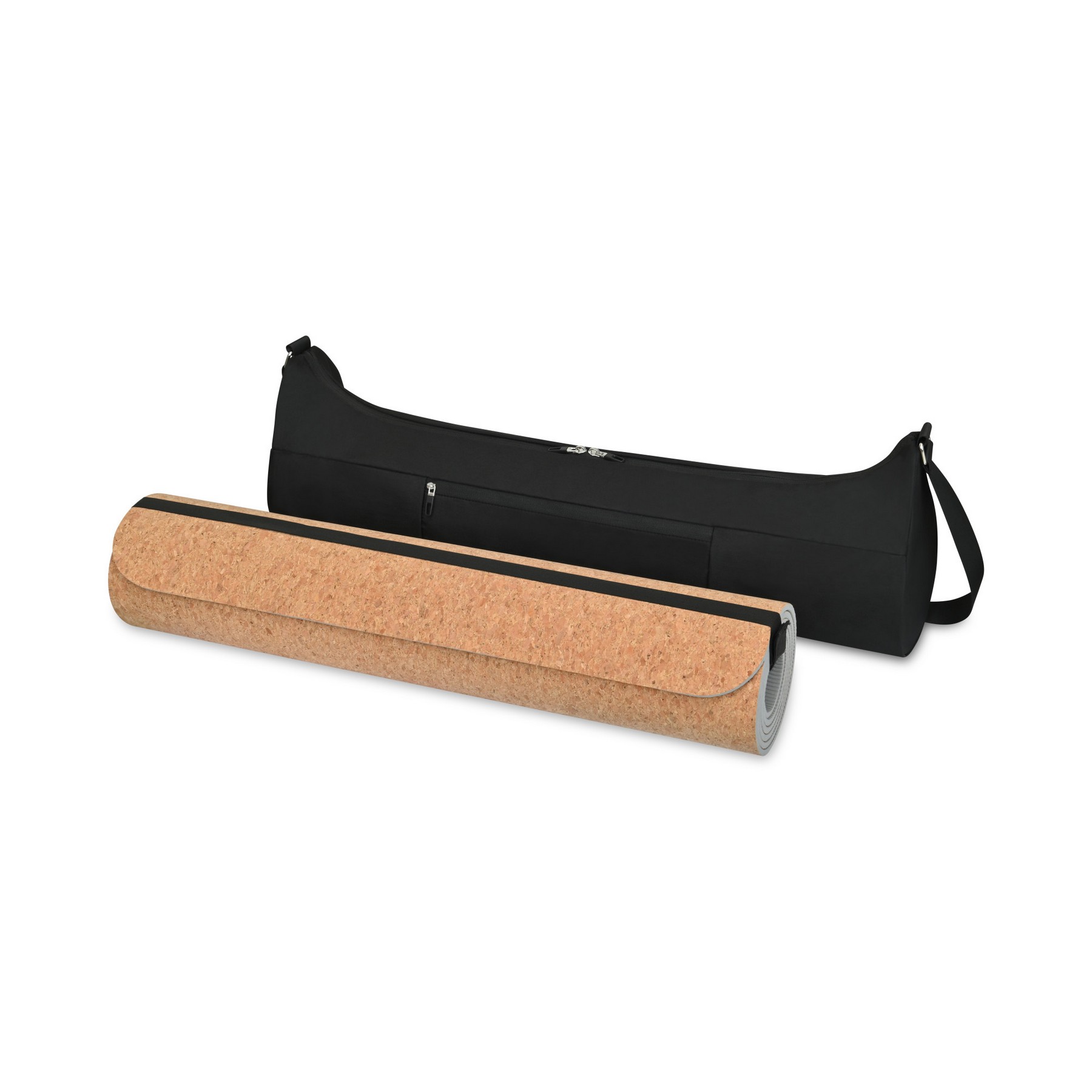 Picture of Well Studio Cork Yoga Mat with Bag - Black