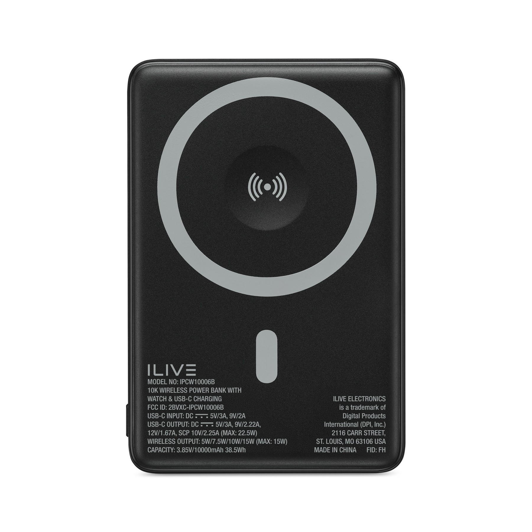 Picture of iLive Wirelesss 10K Power Bank with Wireless and Watch charger - Black