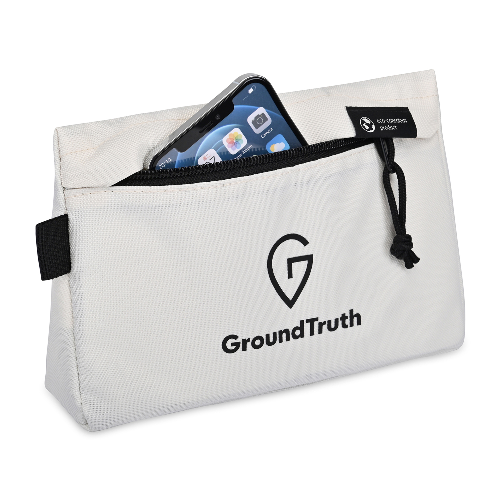 Picture of Renew Recycled rPET Zippered Pouch - AWARE - Cream