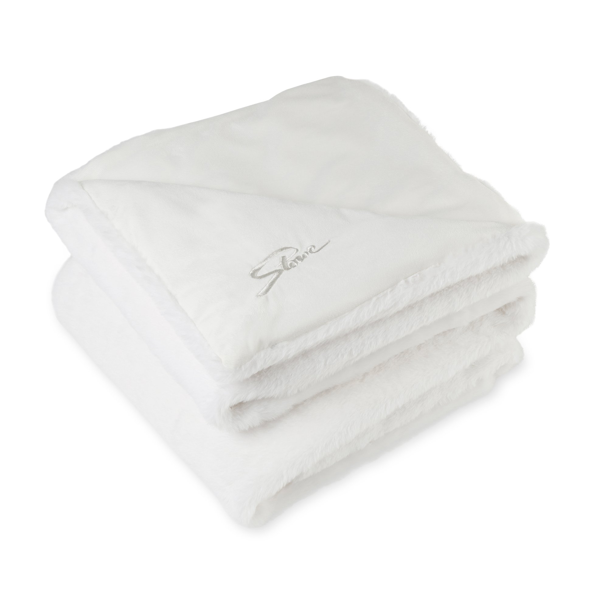 Picture of Luxe Faux Fur Throw Blanket - White