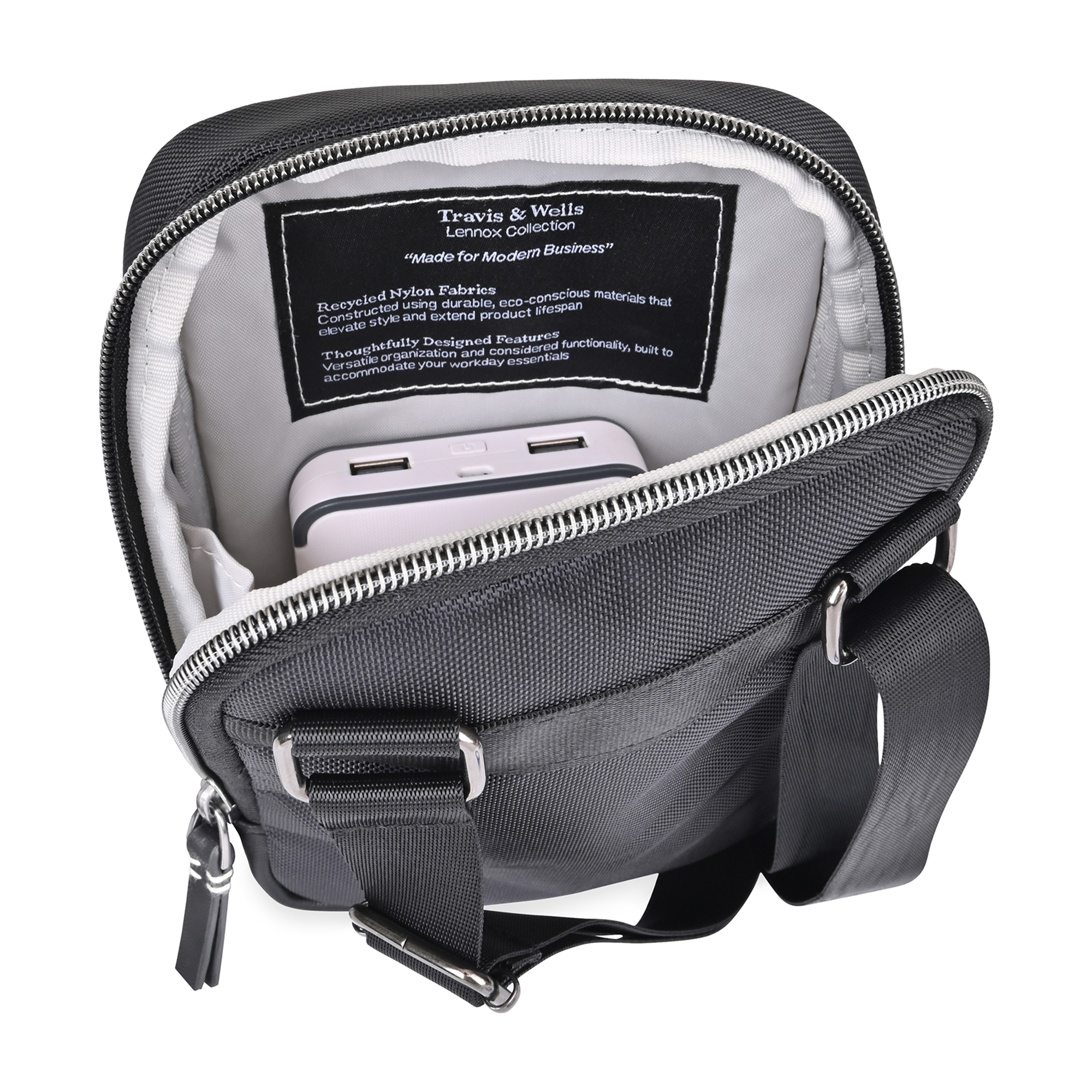 Picture of Travis & Wells Lennox Recycled Nylon Crossbody - Black