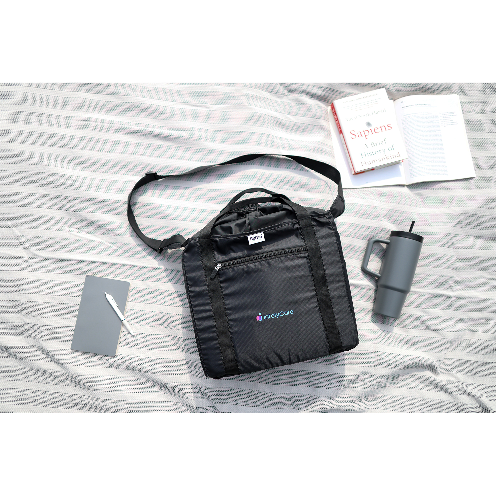 Picture of RuMe Recycled Ripstop rPET Cinch Tote - Black