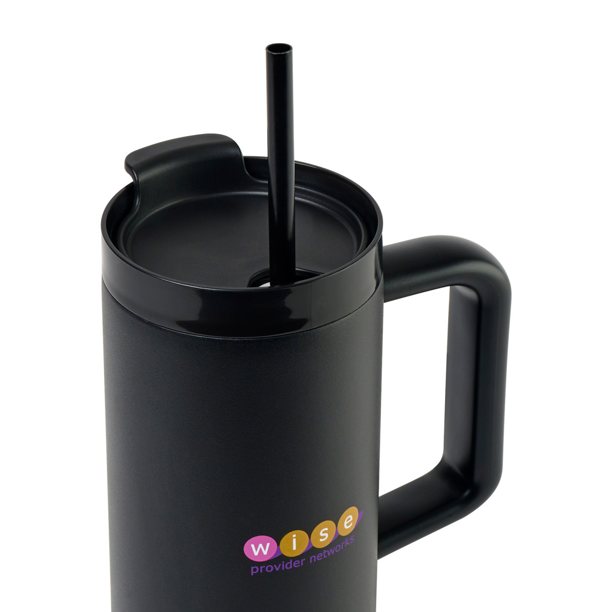 Picture of Adrian Travel Tumbler with Straw - 30 Oz. - Black