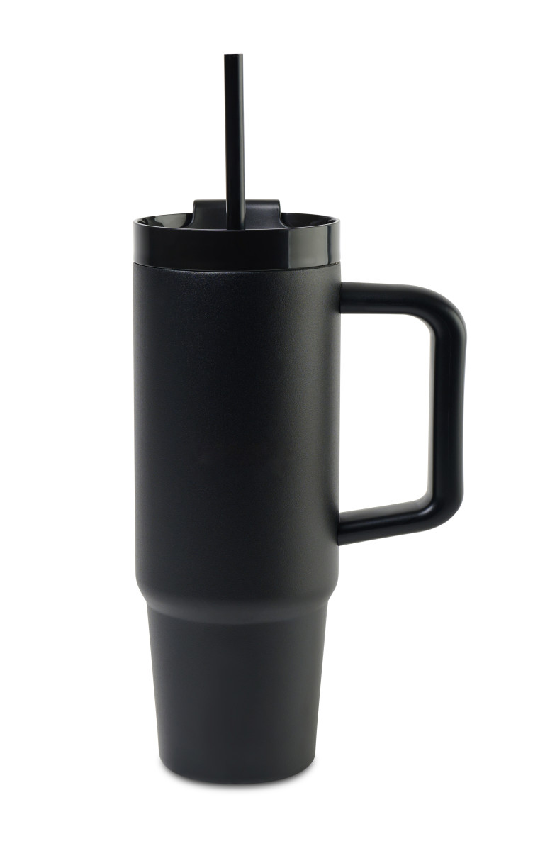 Picture of Adrian Travel Tumbler with Straw - 30 Oz. - Black